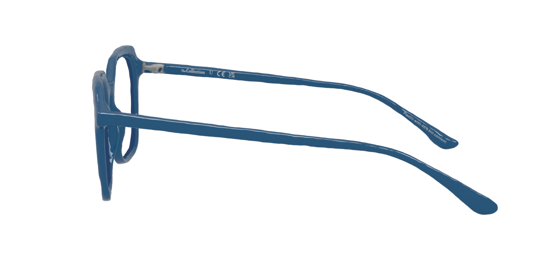 Marin Blue PlasticEyeglass Frames for Glasses Direct, Side View