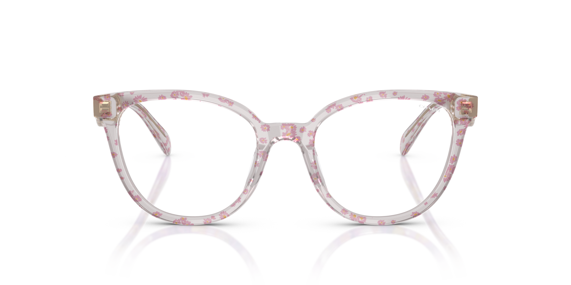 HC6259U Transparent Pink Floral Print AcetateEyeglass Frames for Glasses Direct, Front View