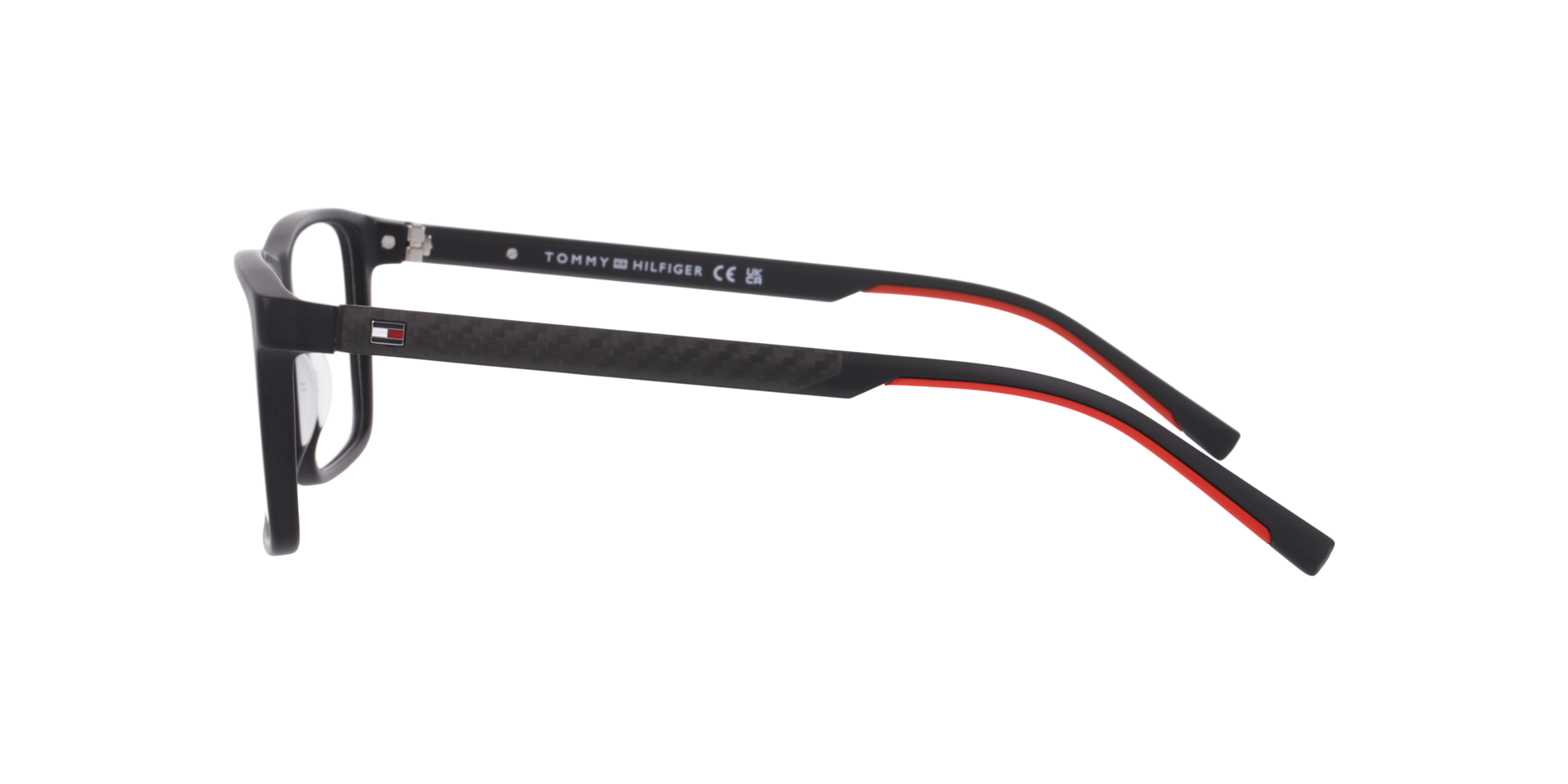 TH 2198 Black Red AcetateEyeglass Frames for Glasses Direct, Side View
