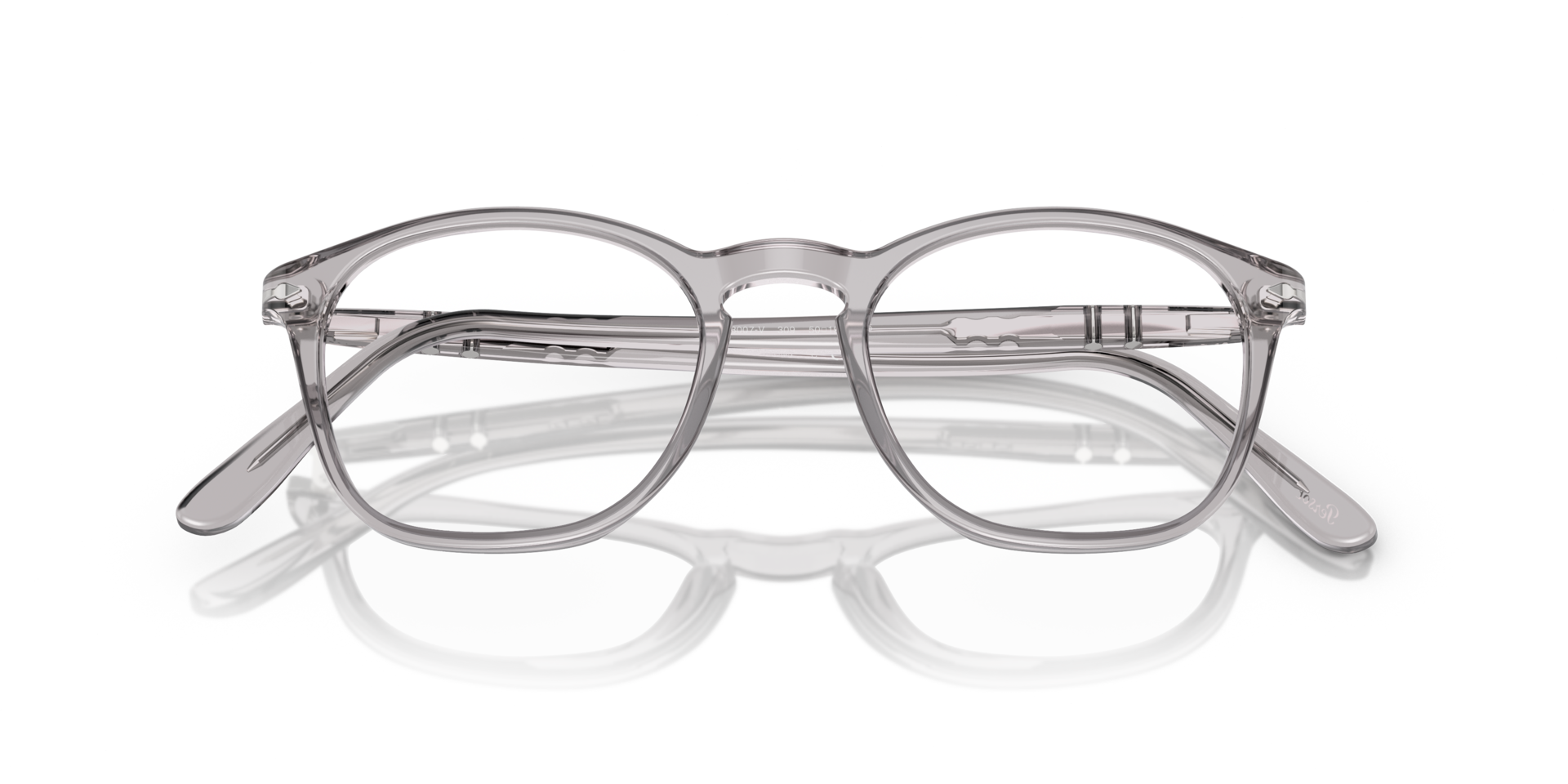 PO3007V Transparent Grey AcetateEyeglass Frames for Glasses Direct, Closed View