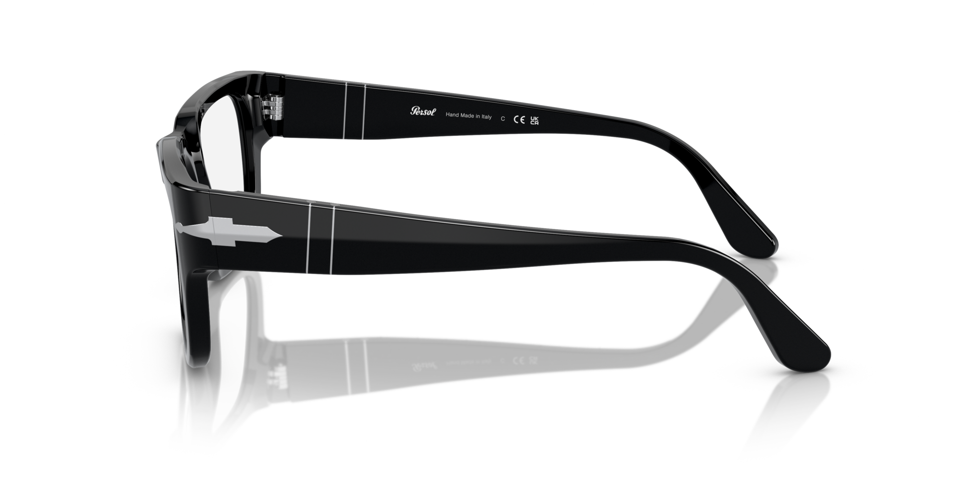 PO3315V Black AcetateEyeglass Frames for Glasses Direct, Side View