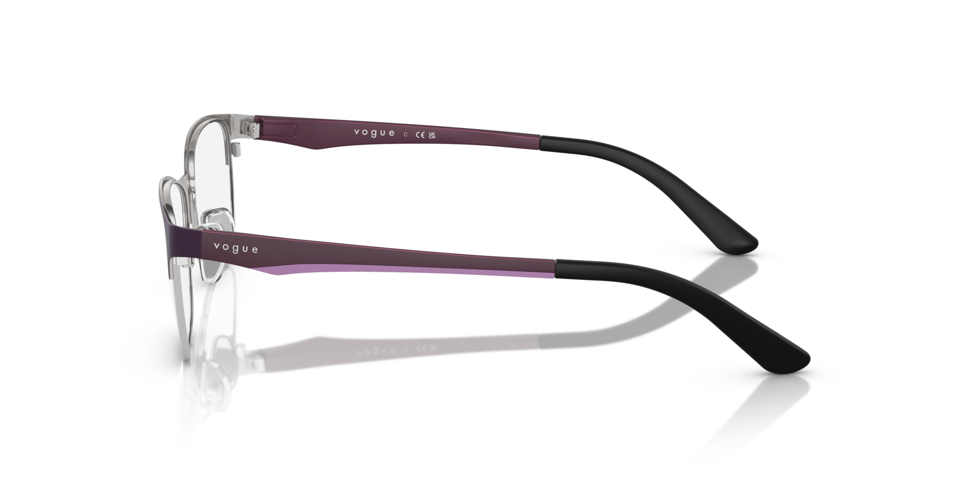 VO3940 Plum MetalEyeglass Frames for Glasses Direct, Side View