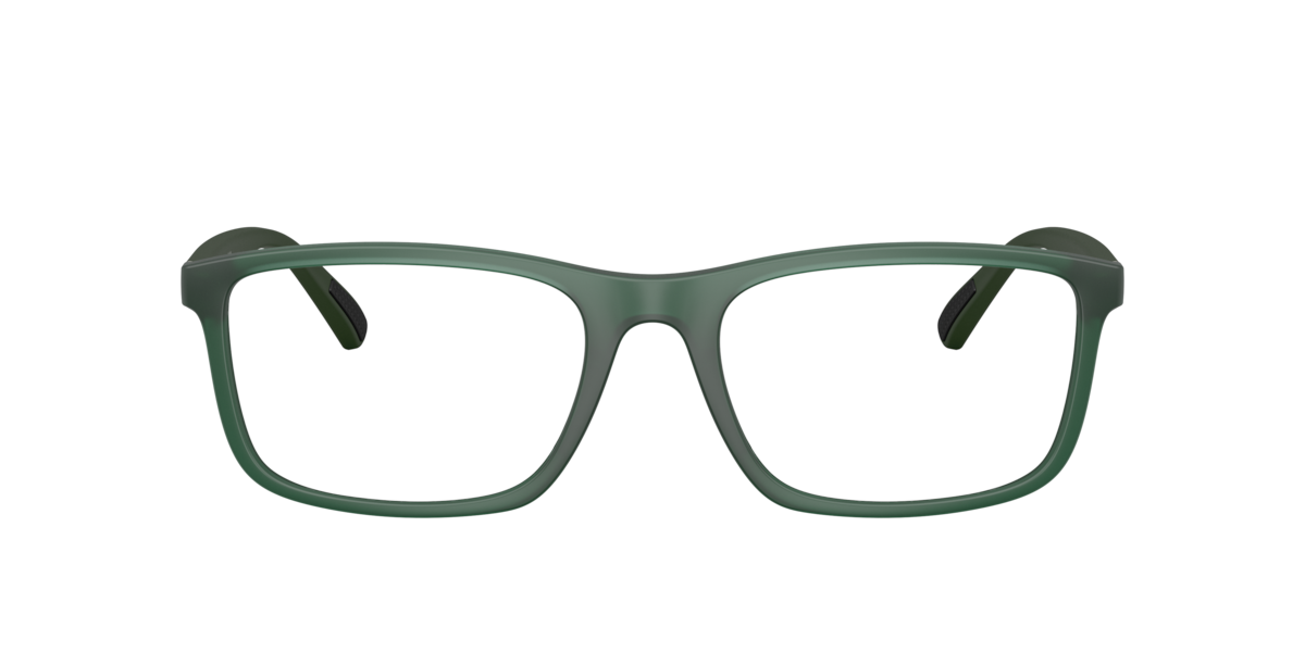 Polo Ralph Lauren Men's Matte Transparent Dark Green Rectangle Plastic Eyeglasses Online - Full Rim - Ph2291u