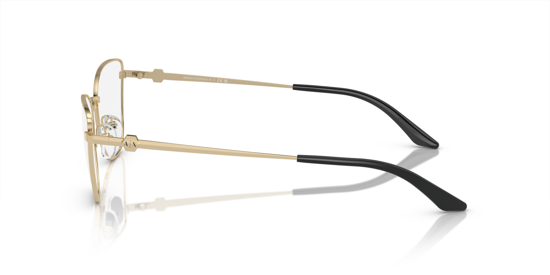 AX1063 Shiny Pale Gold MetalEyeglass Frames for Glasses Direct, Side View