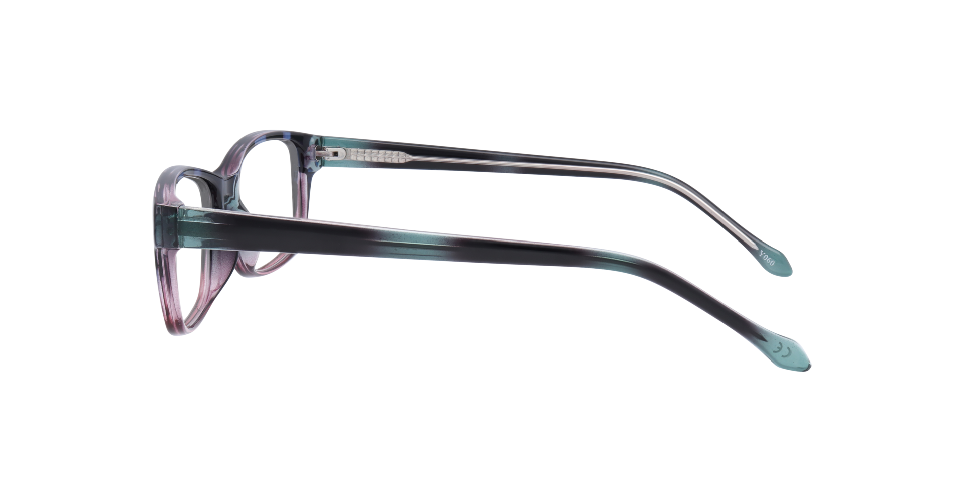 Daisy Blue & Pink PlasticEyeglass Frames for Glasses Direct, Side View