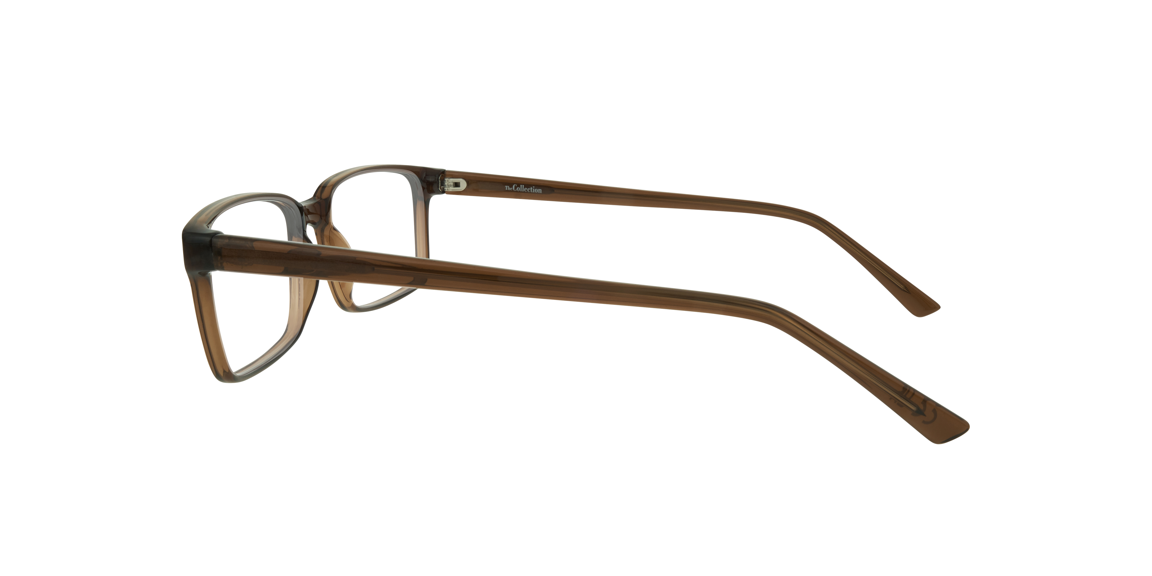 Kabir Crystal Brown PlasticEyeglass Frames for Glasses Direct, Side View