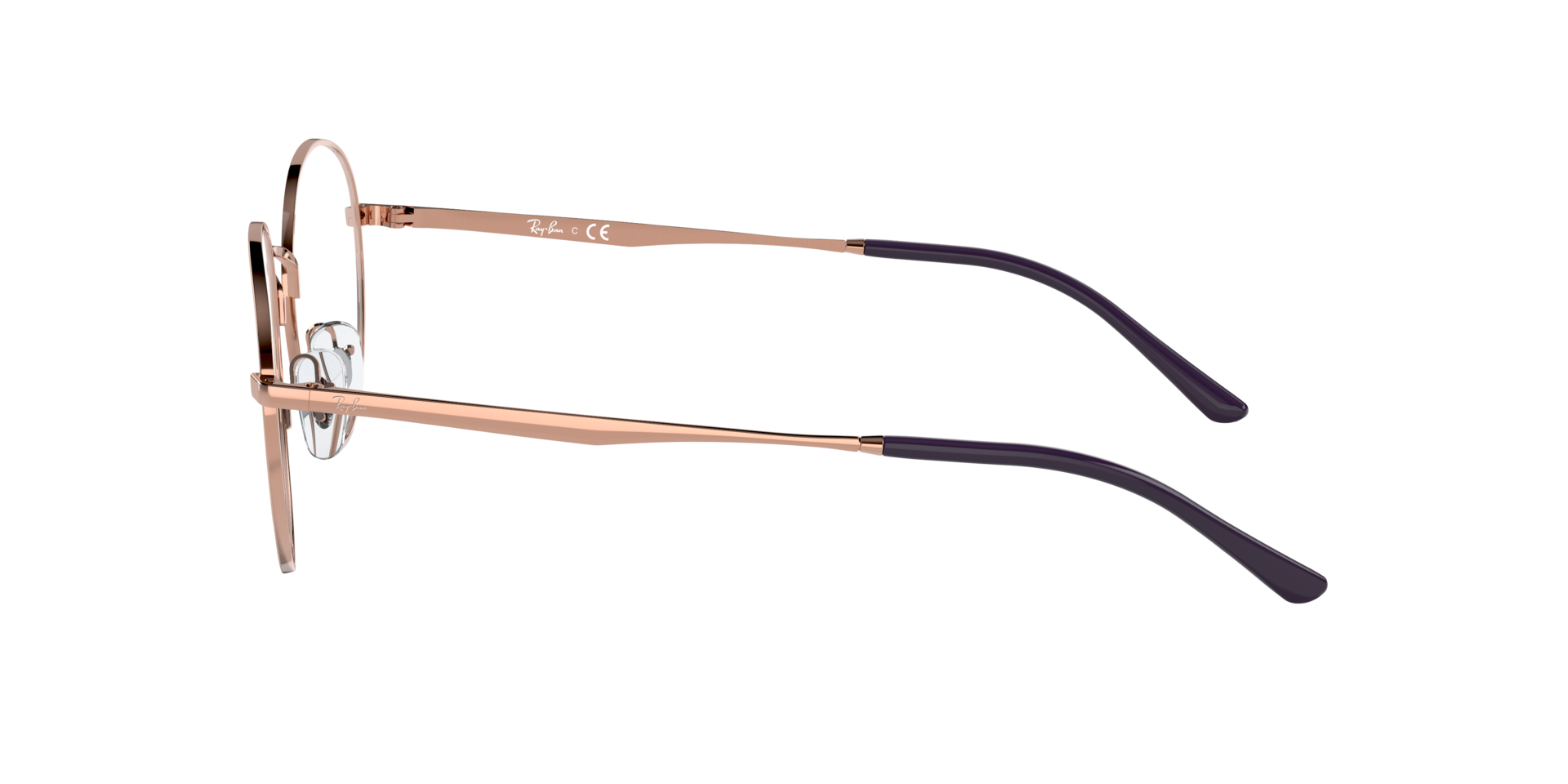 RB3681V Rose Gold MetalEyeglass Frames for Glasses Direct, Side View
