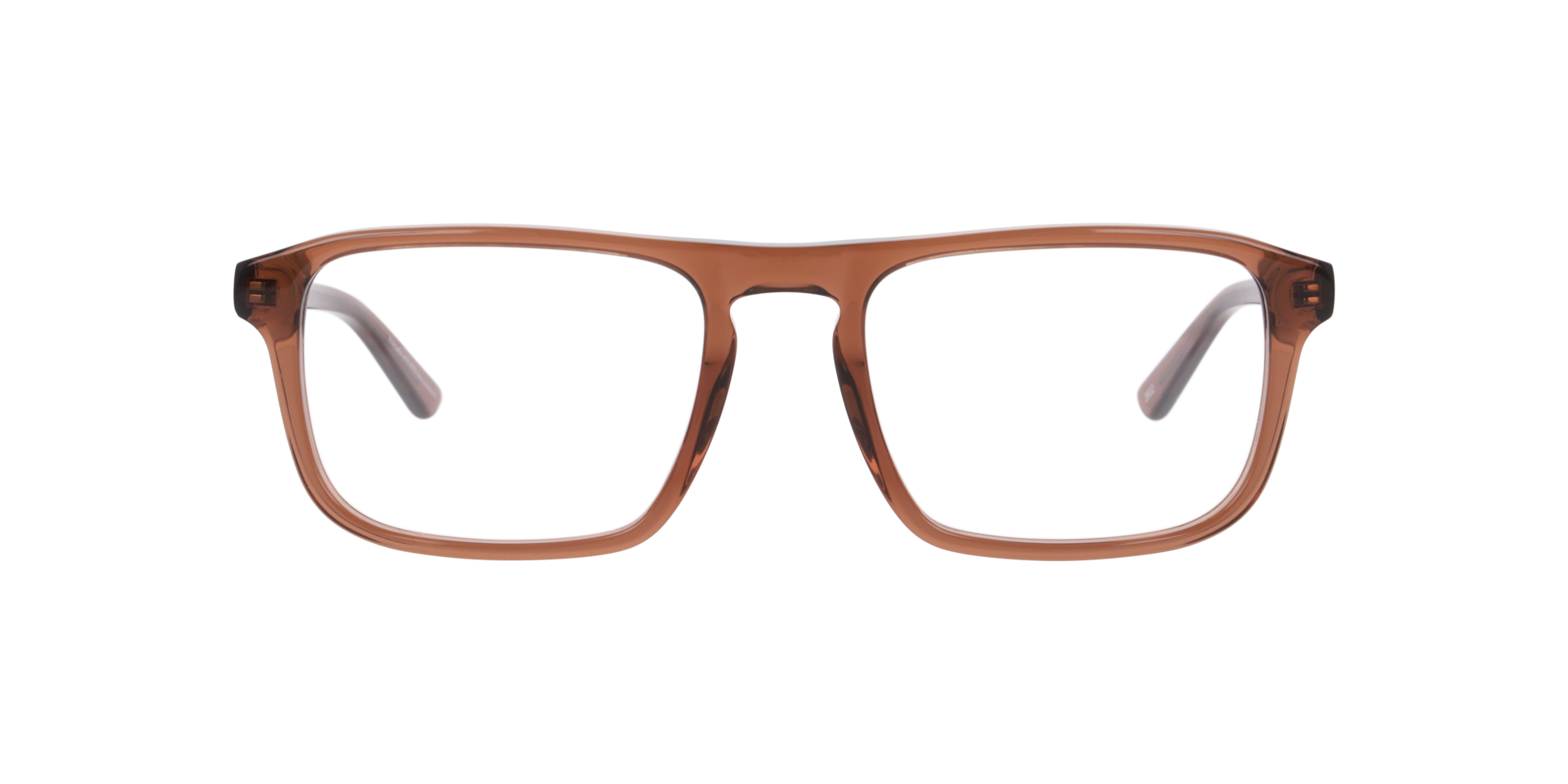 Nate Transparent Brown AcetateEyeglass Frames for Glasses Direct, Front View