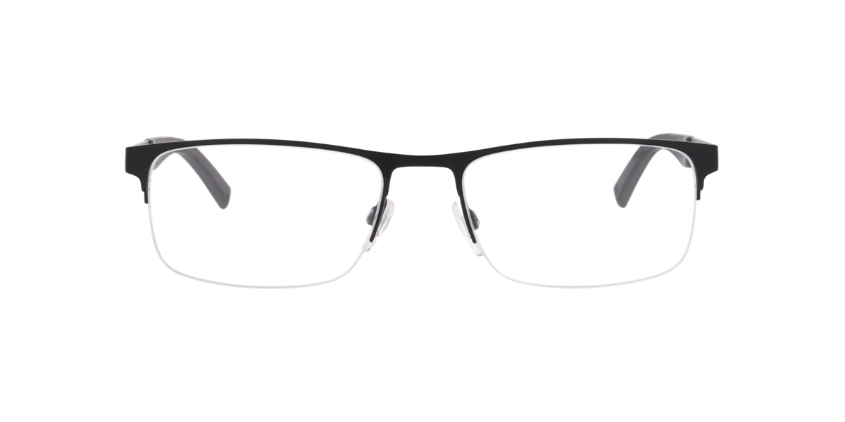 Tommy Hilfiger Men's Black Matte Rectangle Metal Eyeglasses Online - Semi Rim - Th 2083