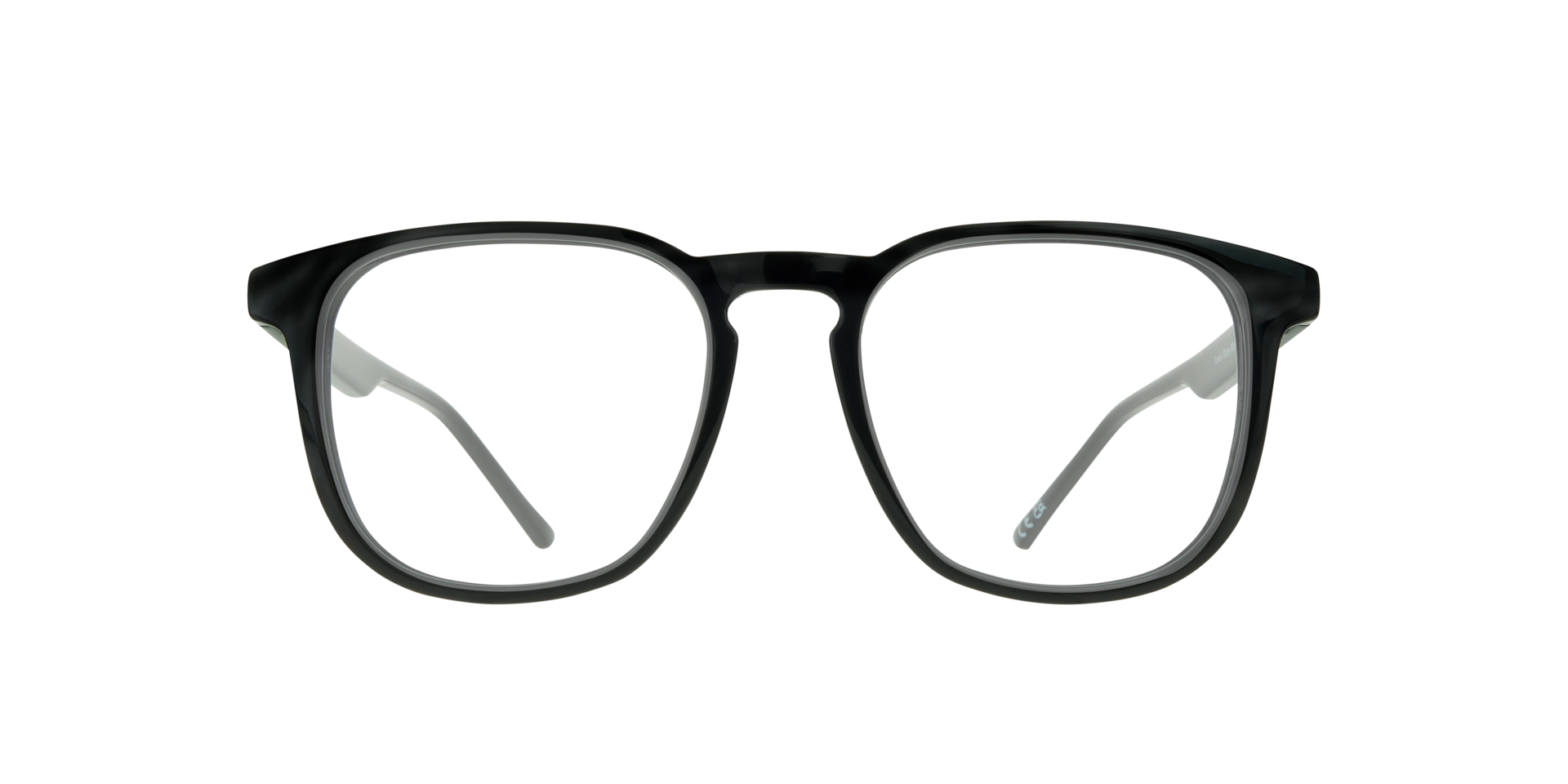 Louis Shiny Black PlasticEyeglass Frames for Glasses Direct, Front View