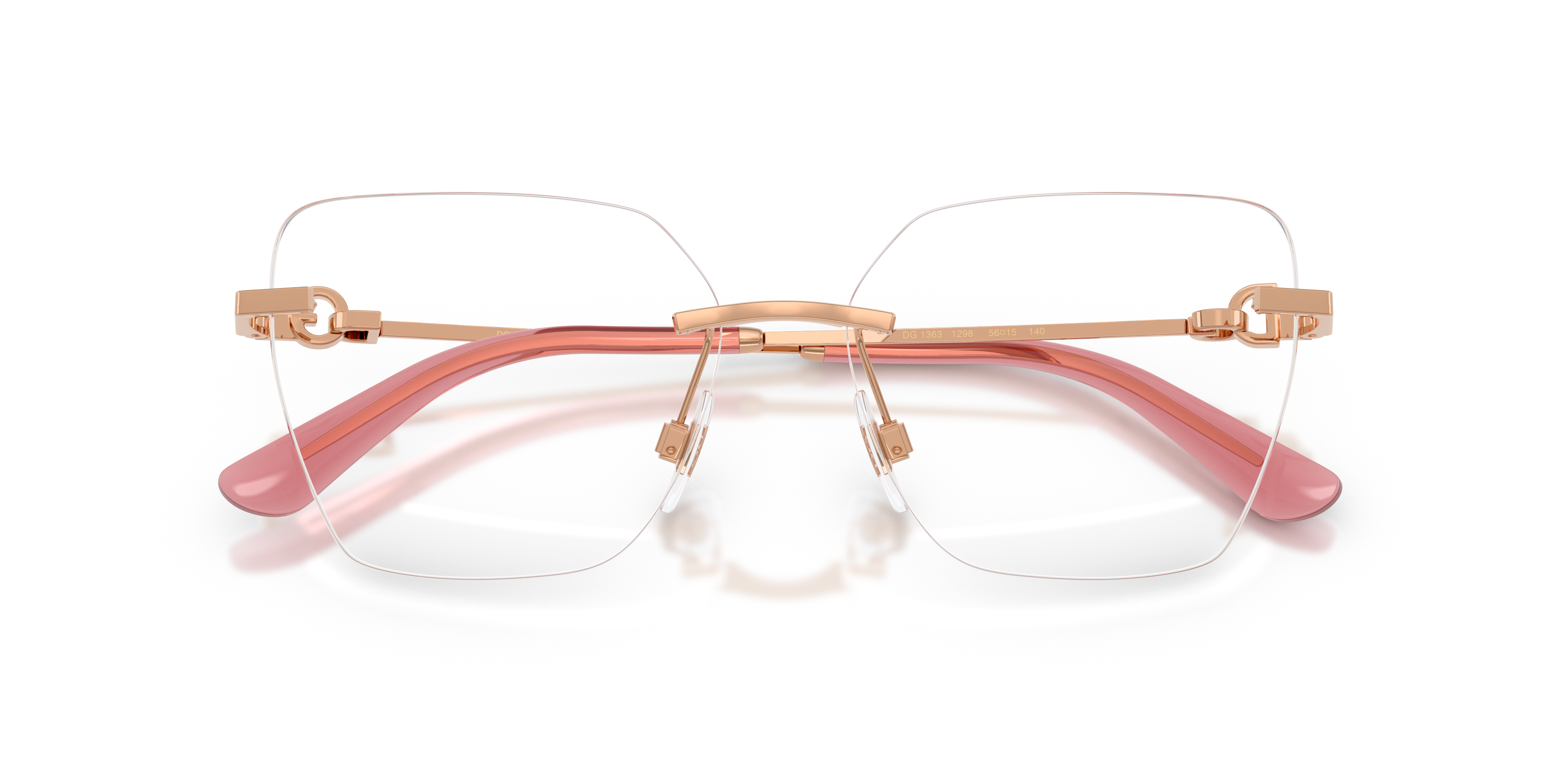 DG1363 Rose Gold MetalEyeglass Frames for Glasses Direct, Closed View