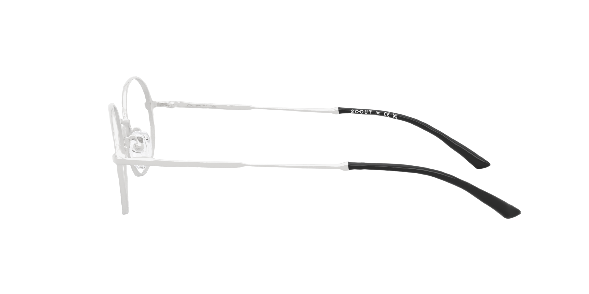 Mingus Shiny Silver MetalEyeglass Frames for Glasses Direct, Side View