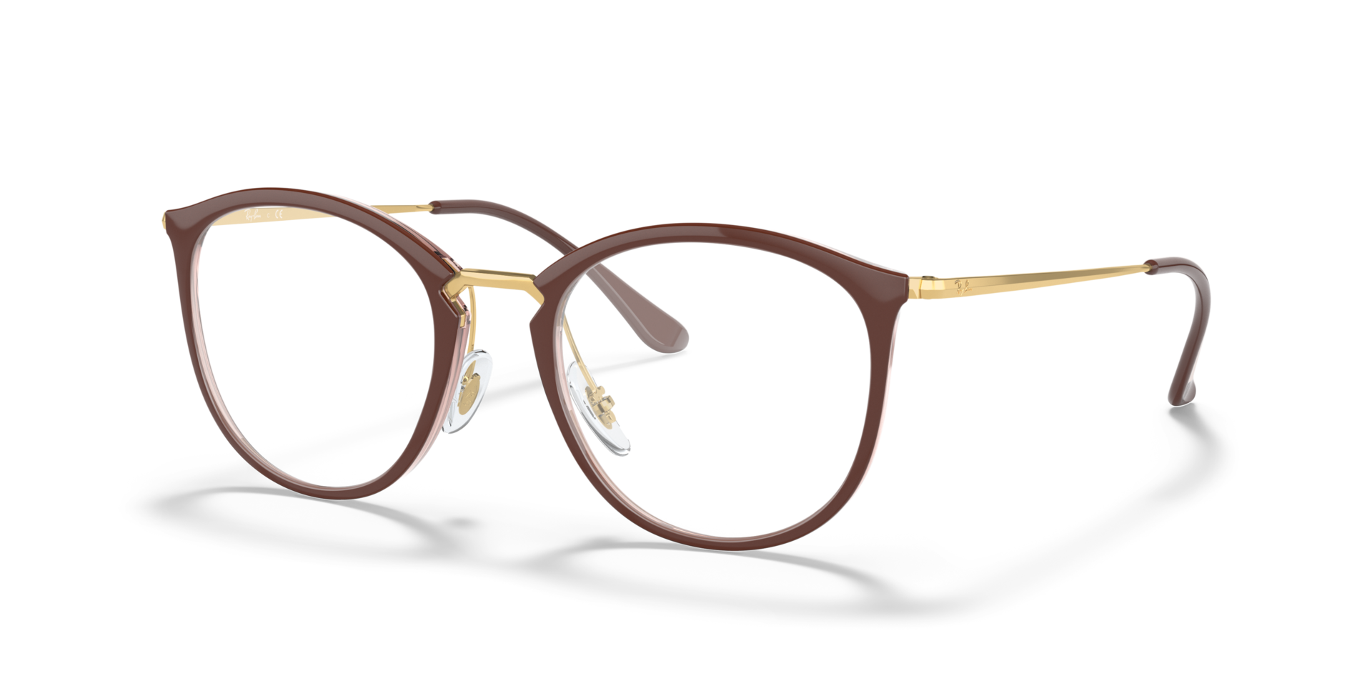 RB7140 Brown PlasticEyeglass Frames for Glasses Direct, Angle View