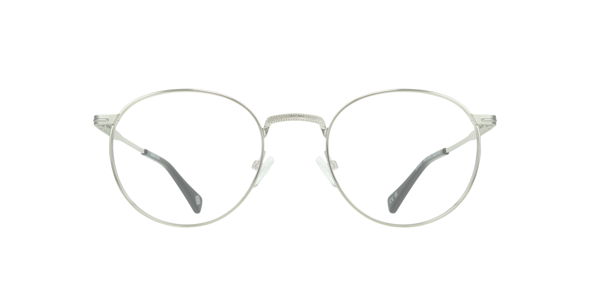 Kentish Shiny Silver MetalEyeglass Frames for Glasses Direct, Front View