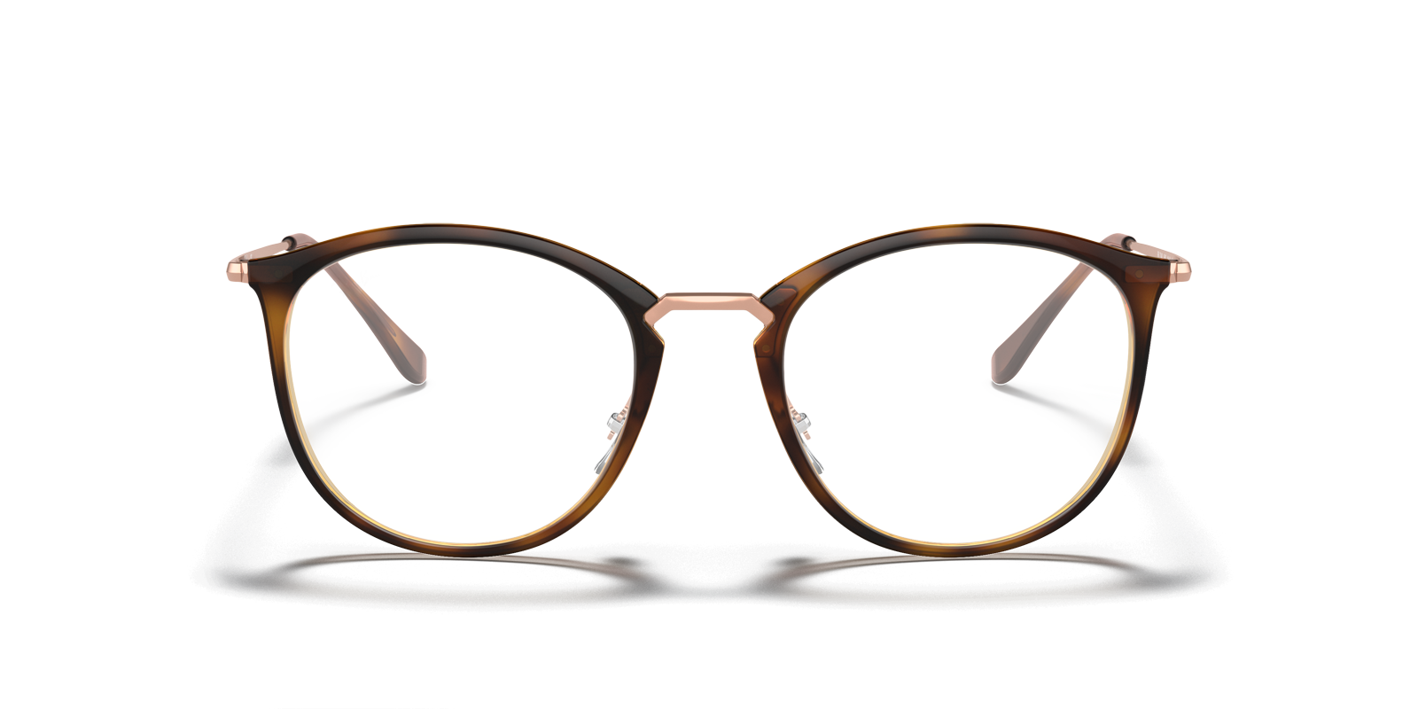 RB7140 Optics Striped Havana PlasticEyeglass Frames for Glasses Direct, Front View