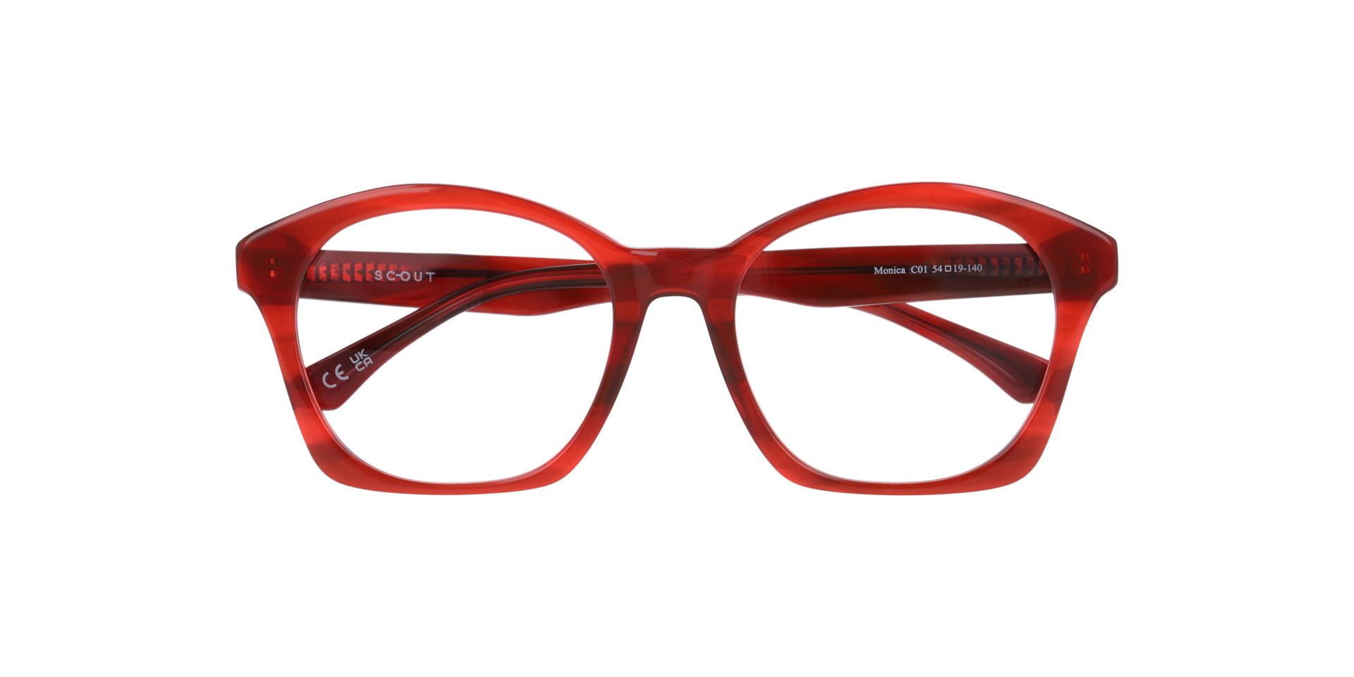 Monica Horn Red AcetateEyeglass Frames for Glasses Direct, Closed View