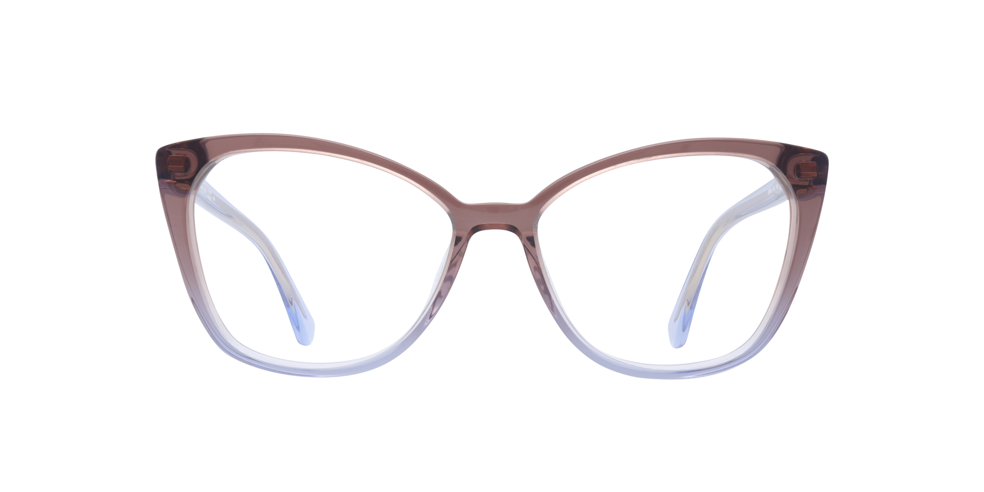 Zahra Brown Blue AcetateEyeglass Frames for Glasses Direct, Front View