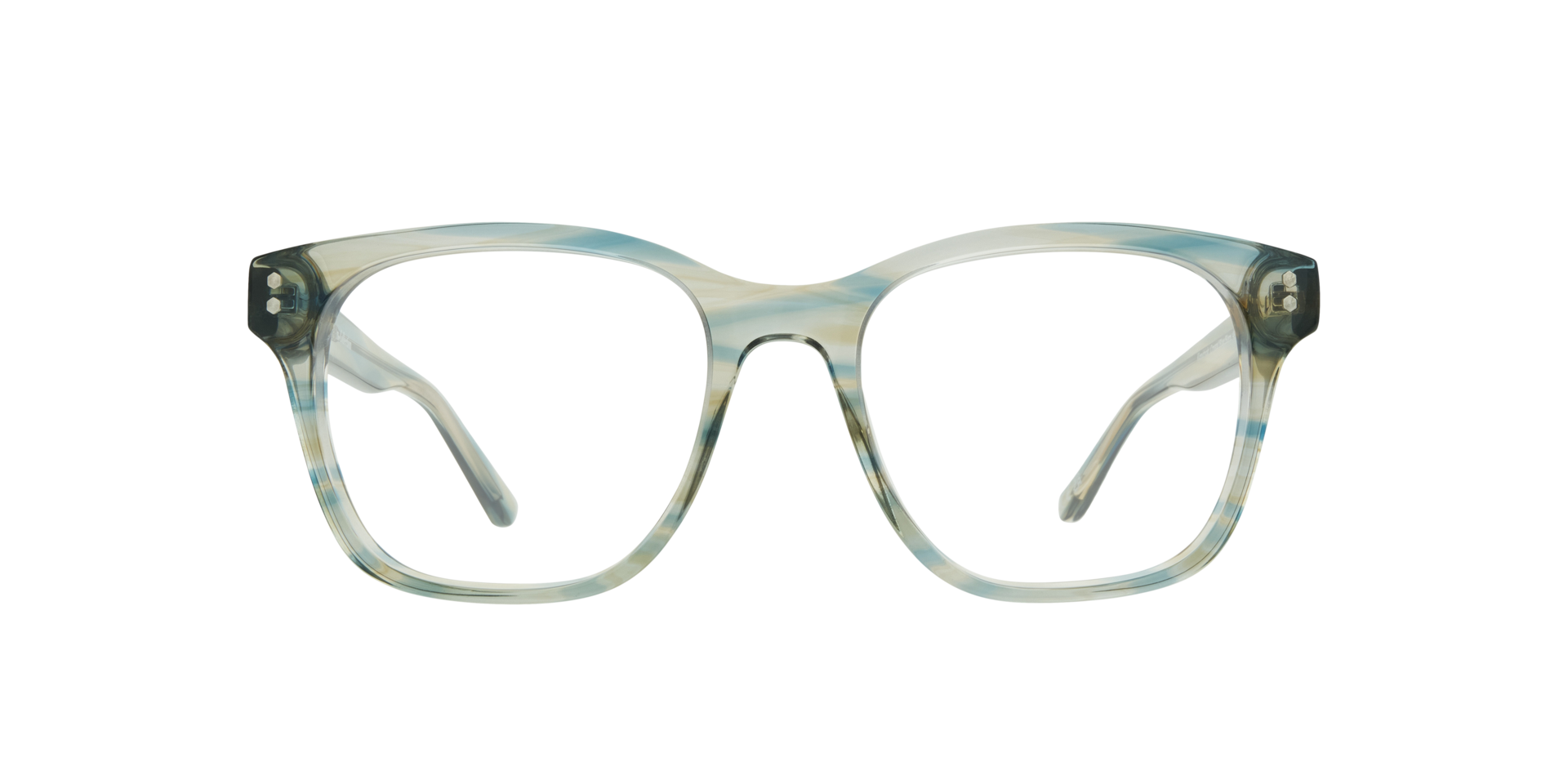 Kendrick Crystal Blue Horn AcetateEyeglass Frames for Glasses Direct, Front View