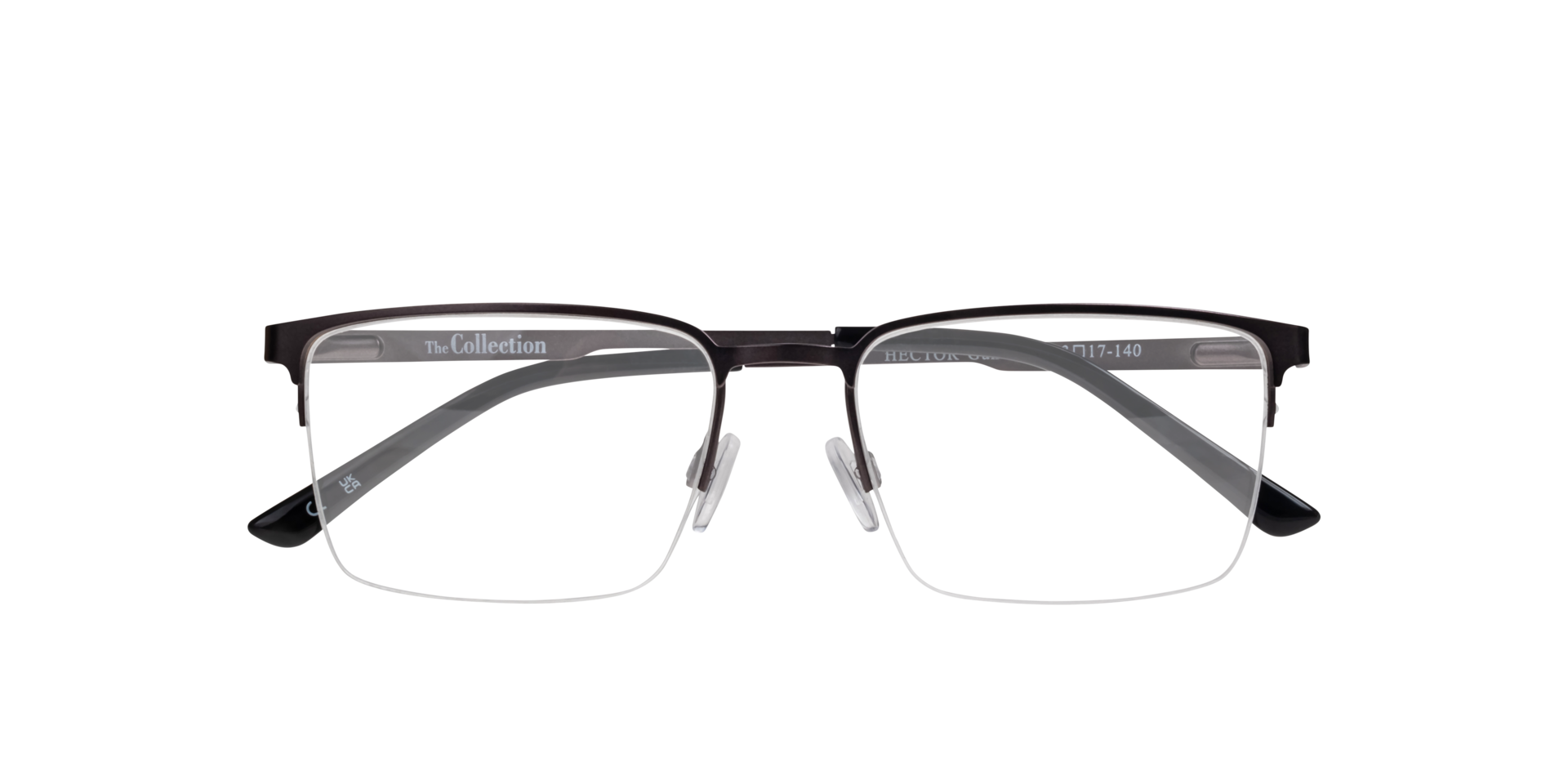 Hector Gunmetal MetalEyeglass Frames for Glasses Direct, Closed View