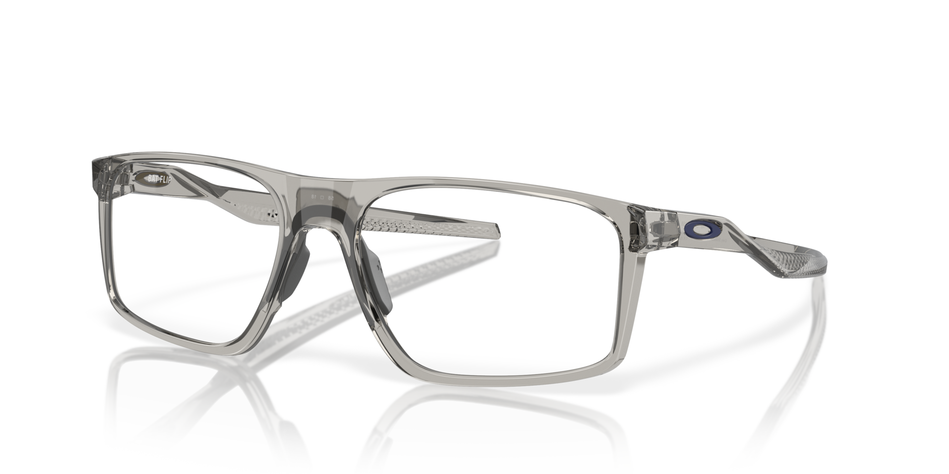 Bat Flip Grey Shadow PlasticEyeglass Frames for Glasses Direct, Angle View
