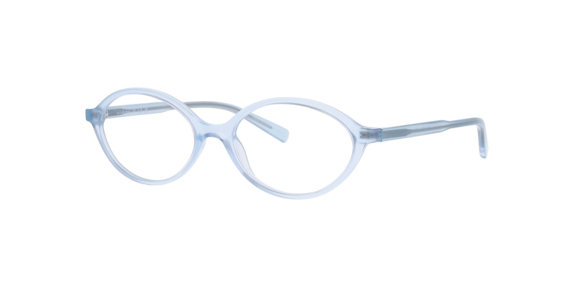 Meadow Transparent Blue PlasticEyeglass Frames for Glasses Direct, Angle View