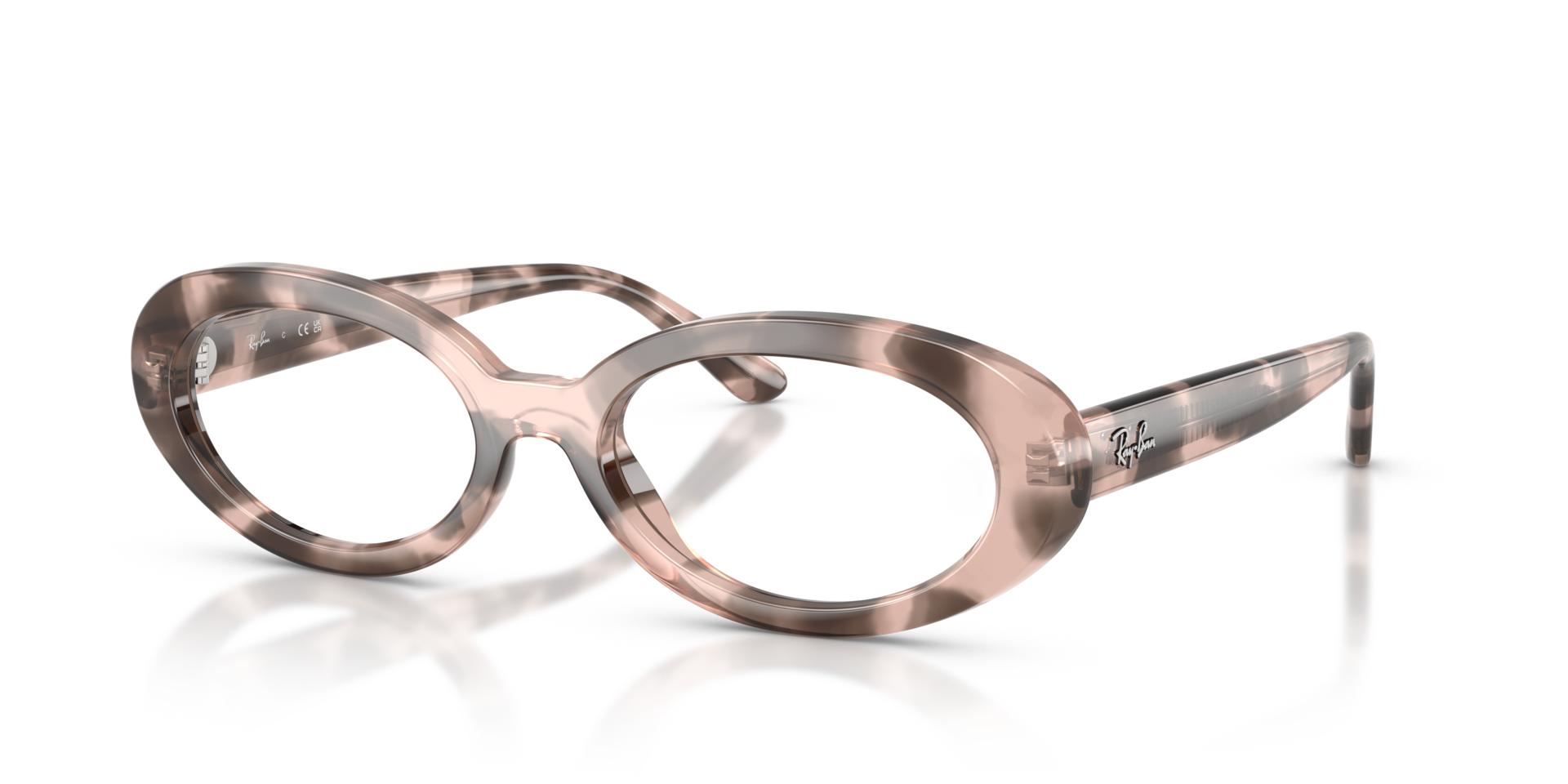 RB2223V Opal Pink Havana PlasticEyeglass Frames for Glasses Direct, Angle View