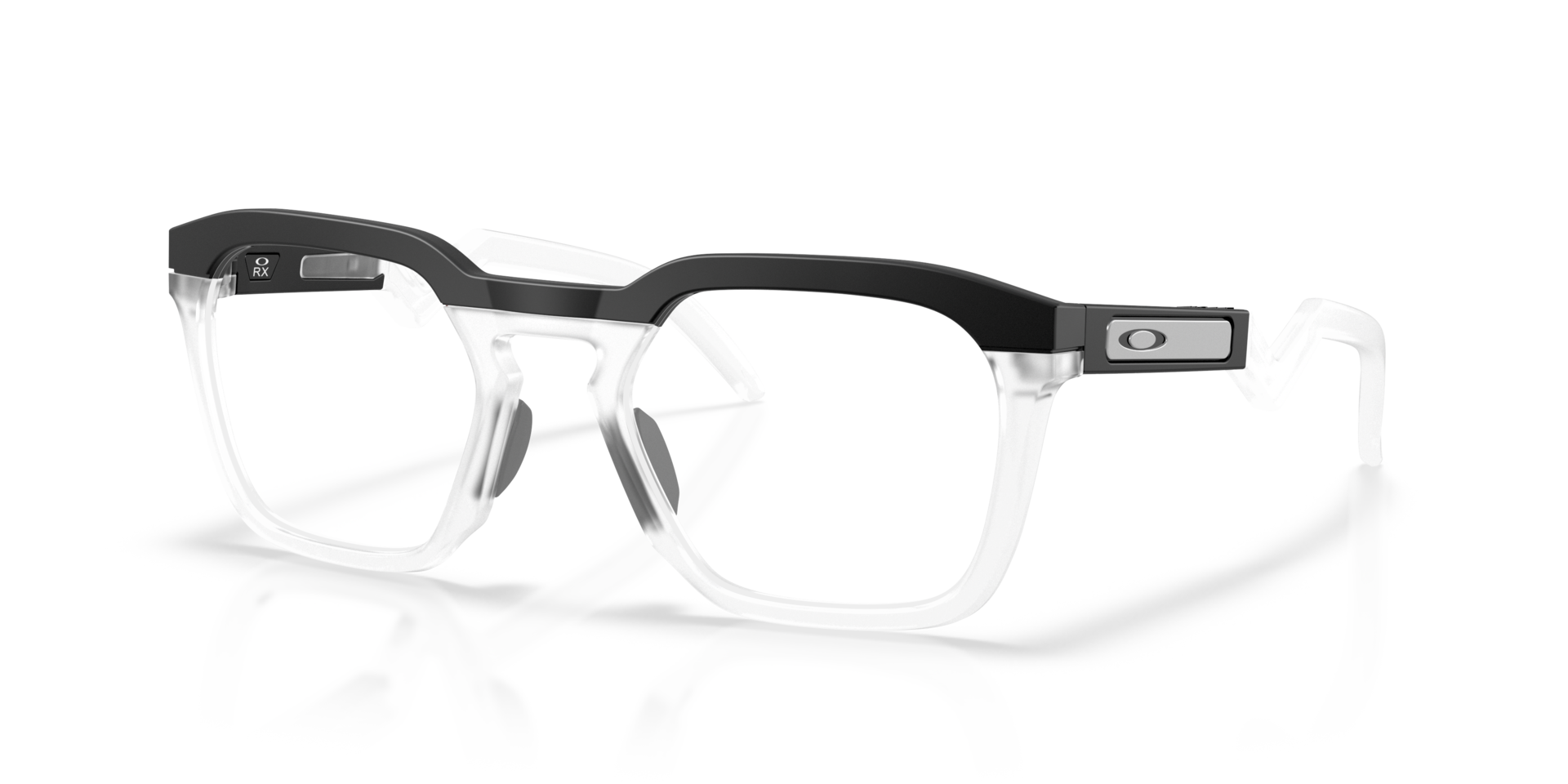 HSTN SQ Satin Black PlasticEyeglass Frames for Glasses Direct, Angle View