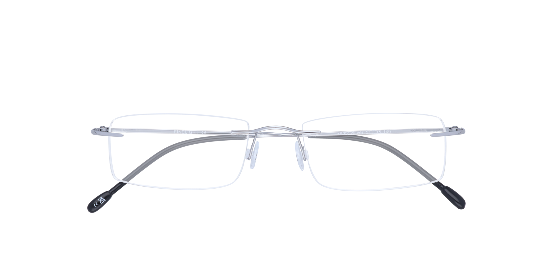 Remy Silver MetalEyeglass Frames for Glasses Direct, Closed View