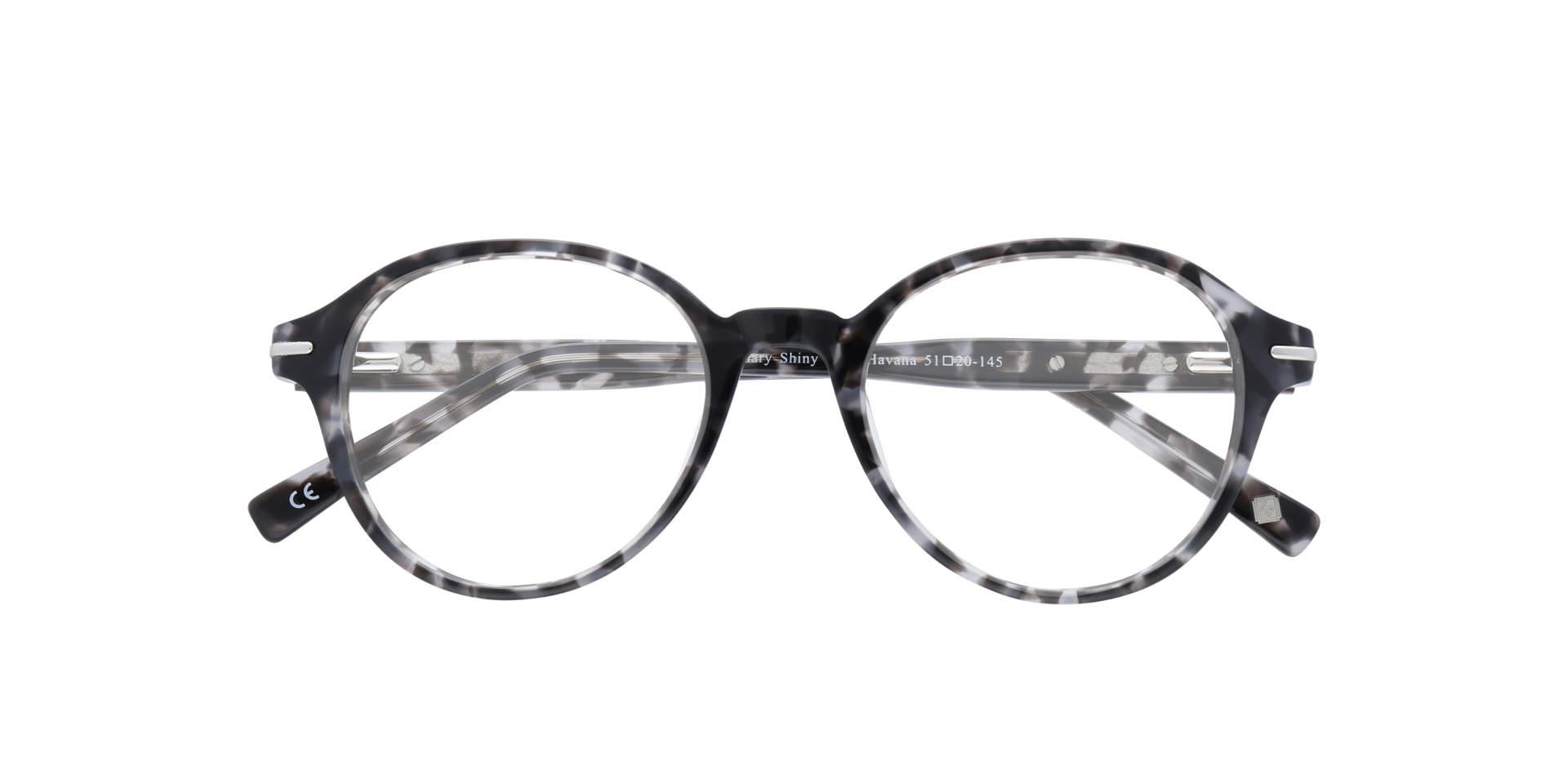 Canary Shiny Grey Havana AcetateEyeglass Frames for Glasses Direct, Closed View