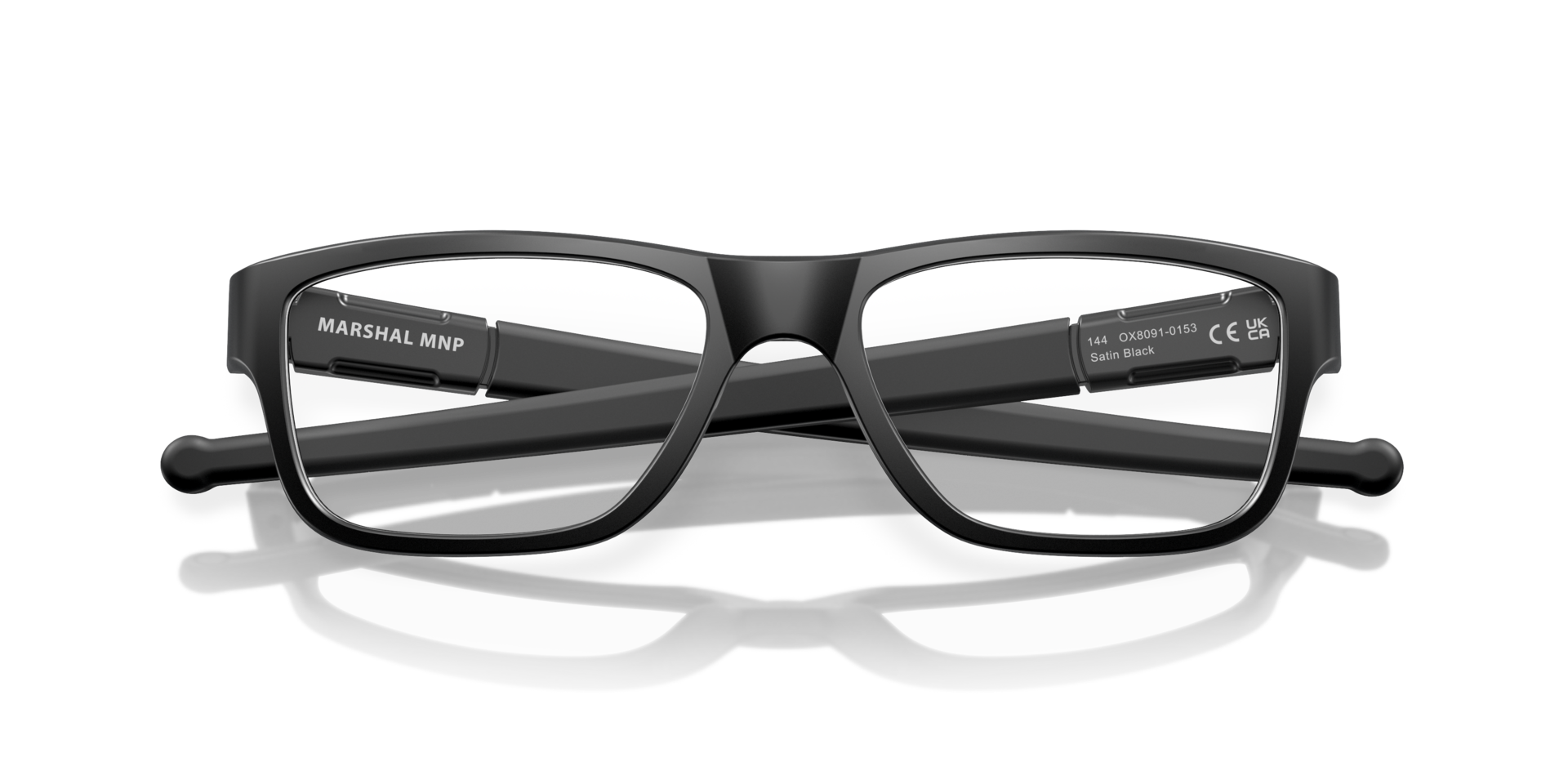 Marshal™ (TruBridge™) Satin Black PlasticEyeglass Frames for Glasses Direct, Closed View