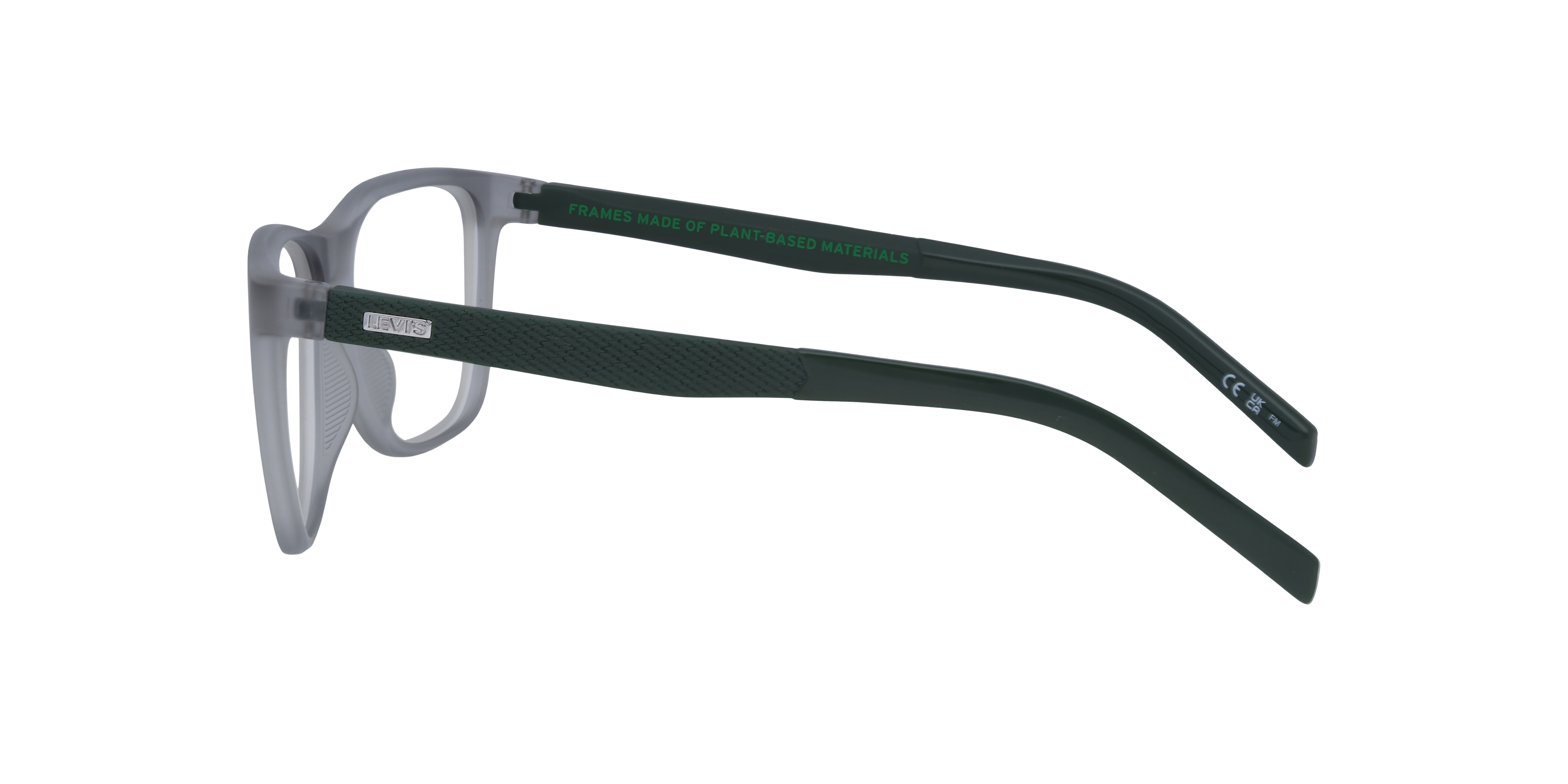 LV 5050 Grey Green PlasticEyeglass Frames for Glasses Direct, Side View