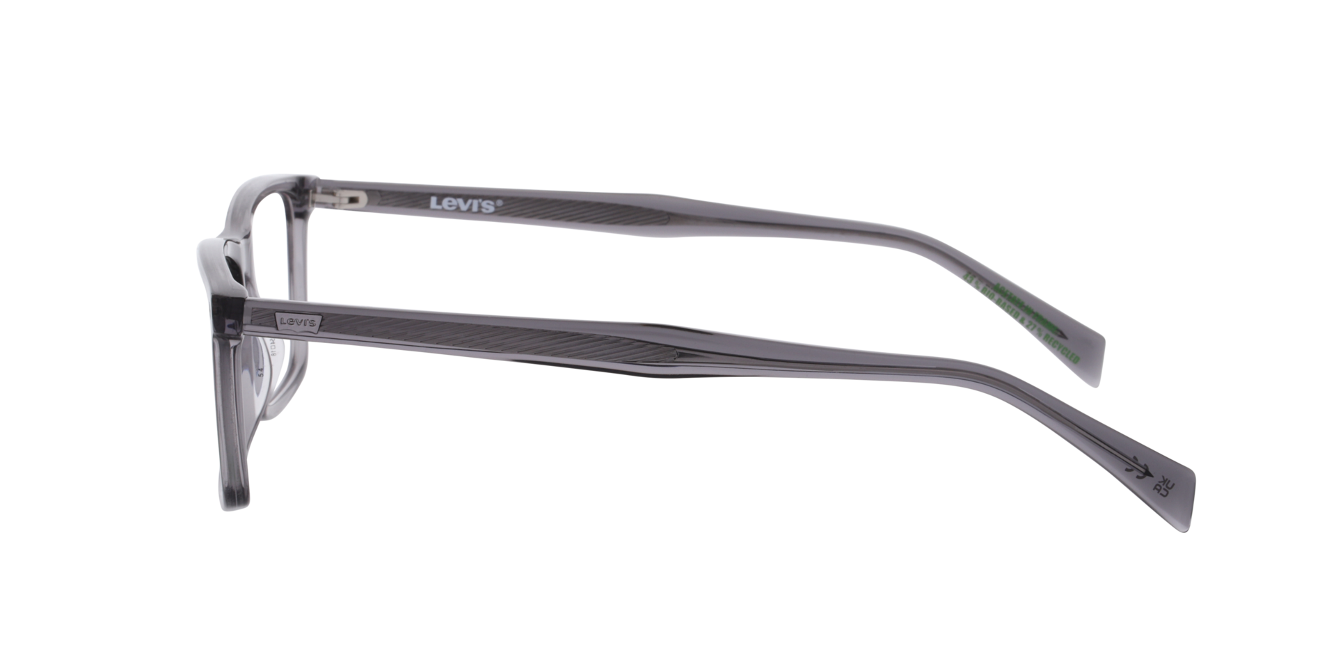 LV 5097 Grey AcetateEyeglass Frames for Glasses Direct, Side View