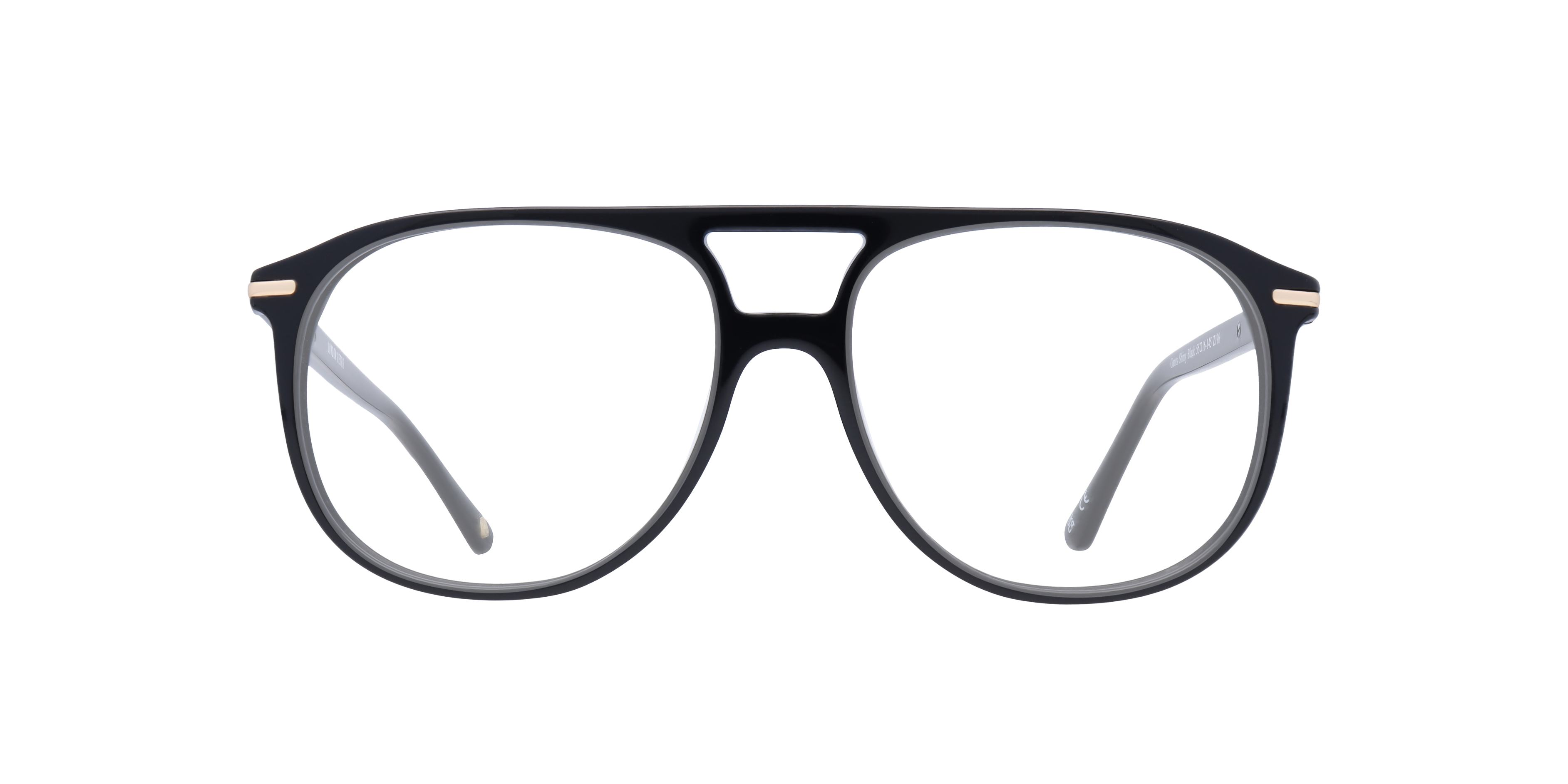 Gants Shiny Black AcetateEyeglass Frames for Glasses Direct, Front View