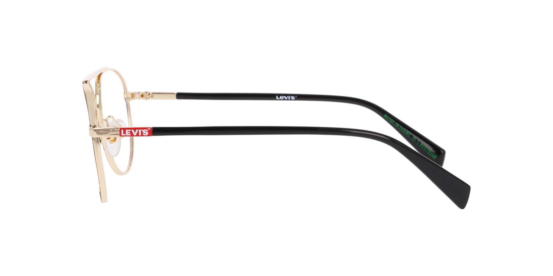 LV 1099 Gold Black MetalEyeglass Frames for Glasses Direct, Side View