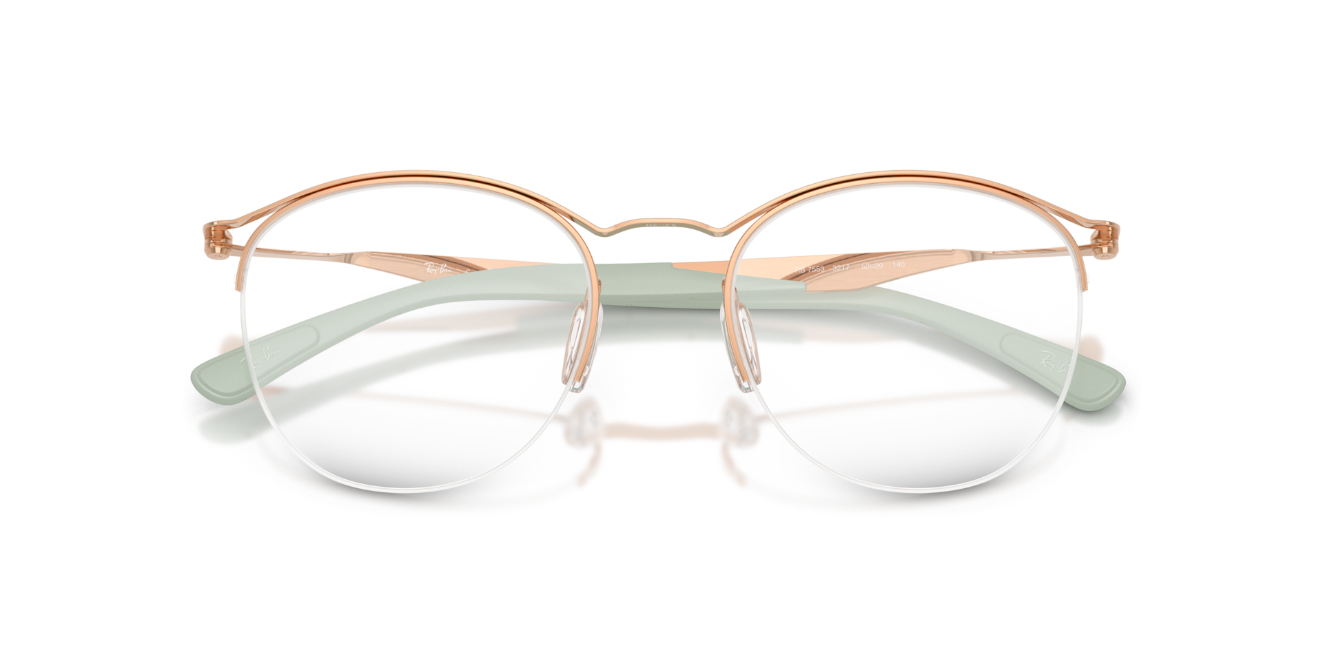 RB7553 Rose Gold MetalEyeglass Frames for Glasses Direct, Closed View