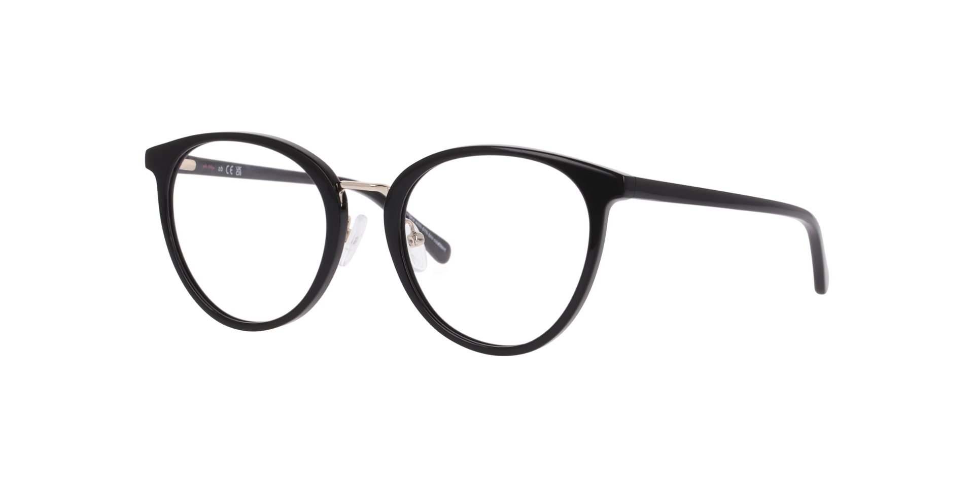 Nina Black AcetateEyeglass Frames for Glasses Direct, Angle View