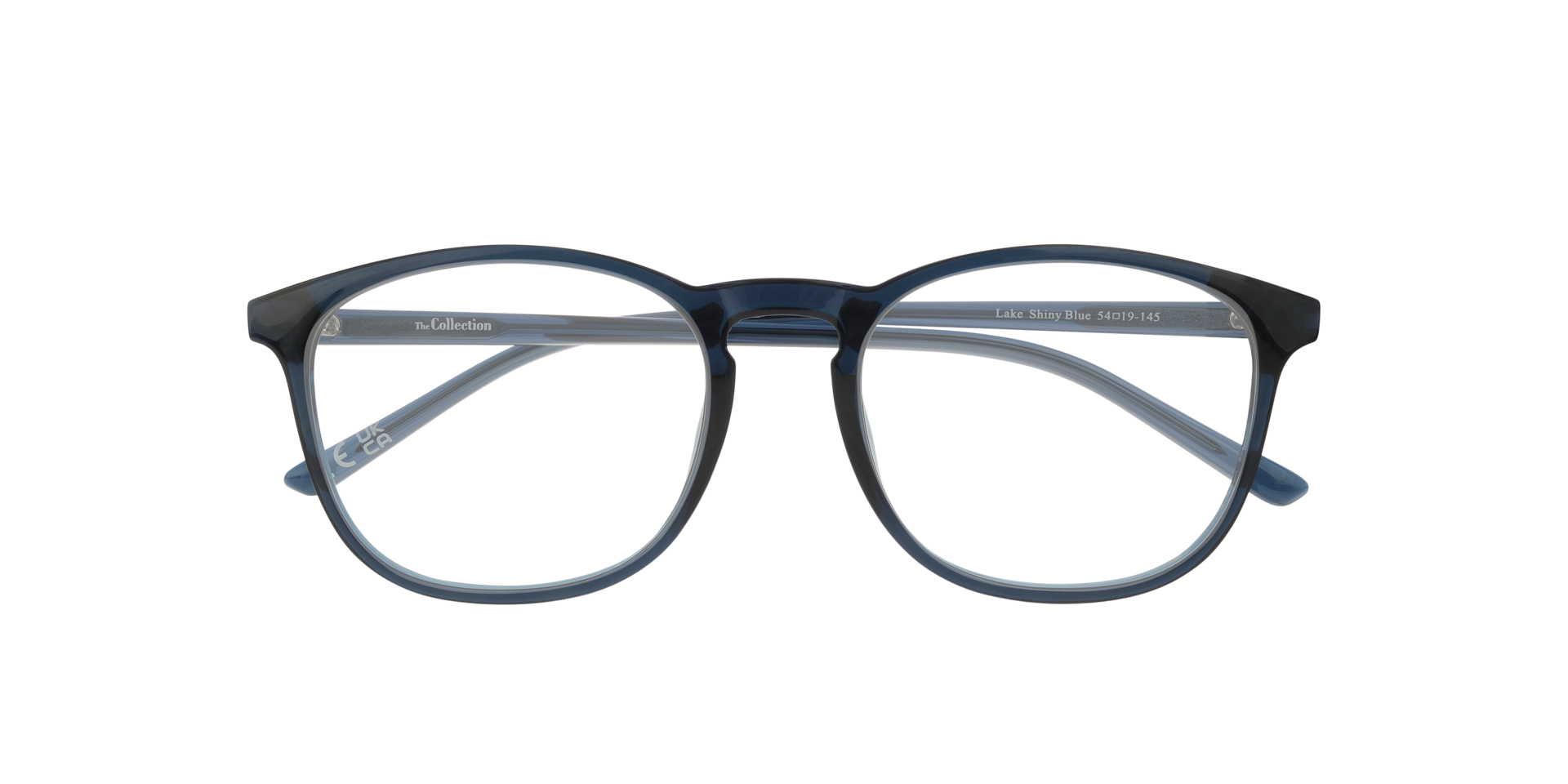 Lake Shiny Blue PlasticEyeglass Frames for Glasses Direct, Closed View