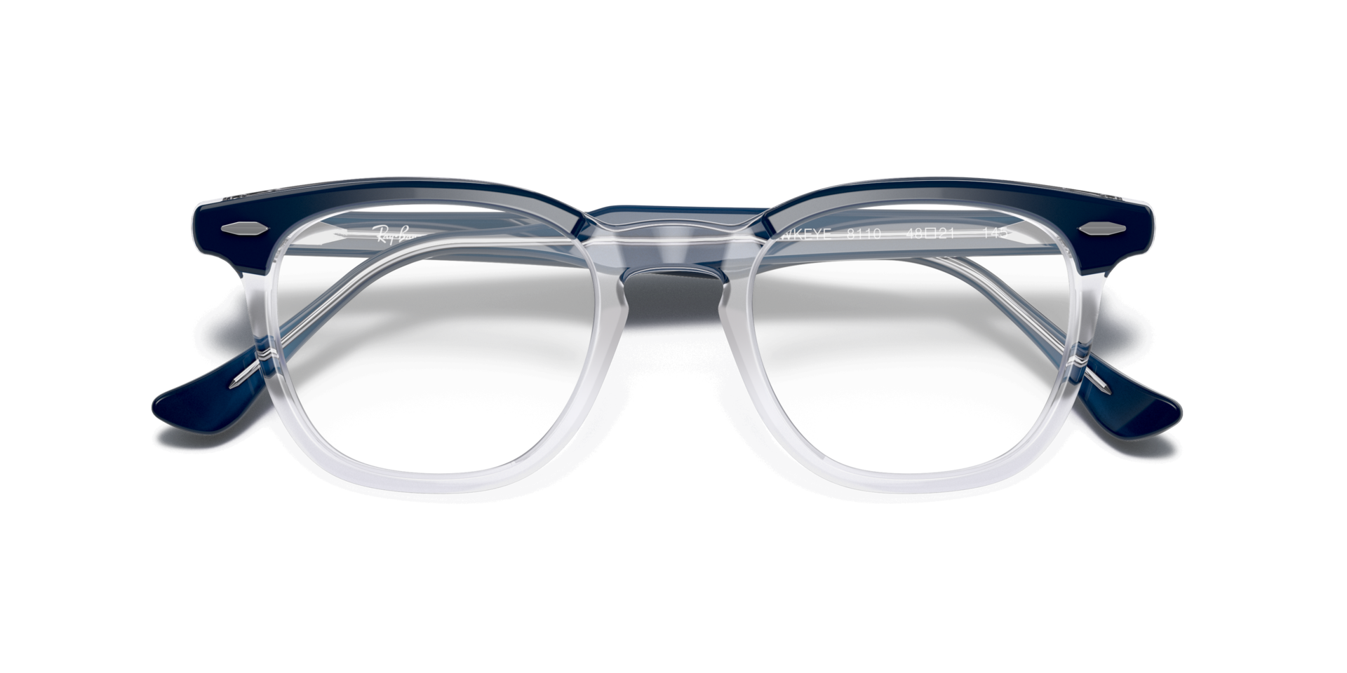 Hawkeye Optics Transparent Blue AcetateEyeglass Frames for Glasses Direct, Closed View