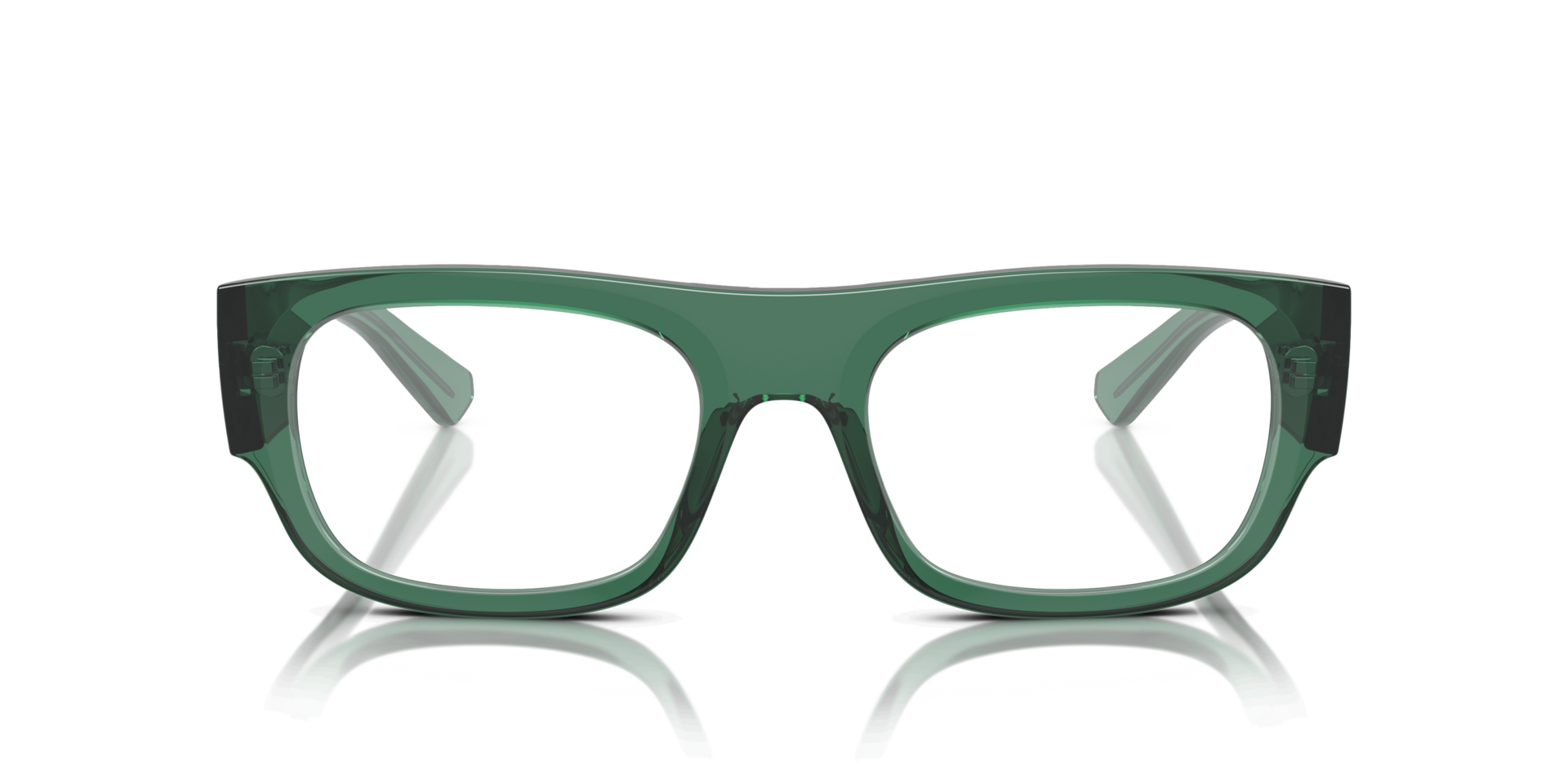 Kristin Optics Bio-Based Transparent Green PlasticEyeglass Frames for Glasses Direct, Front View
