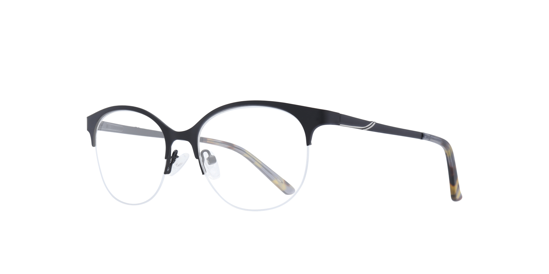 Scarlett Matte Black MetalEyeglass Frames for Glasses Direct, Angle View