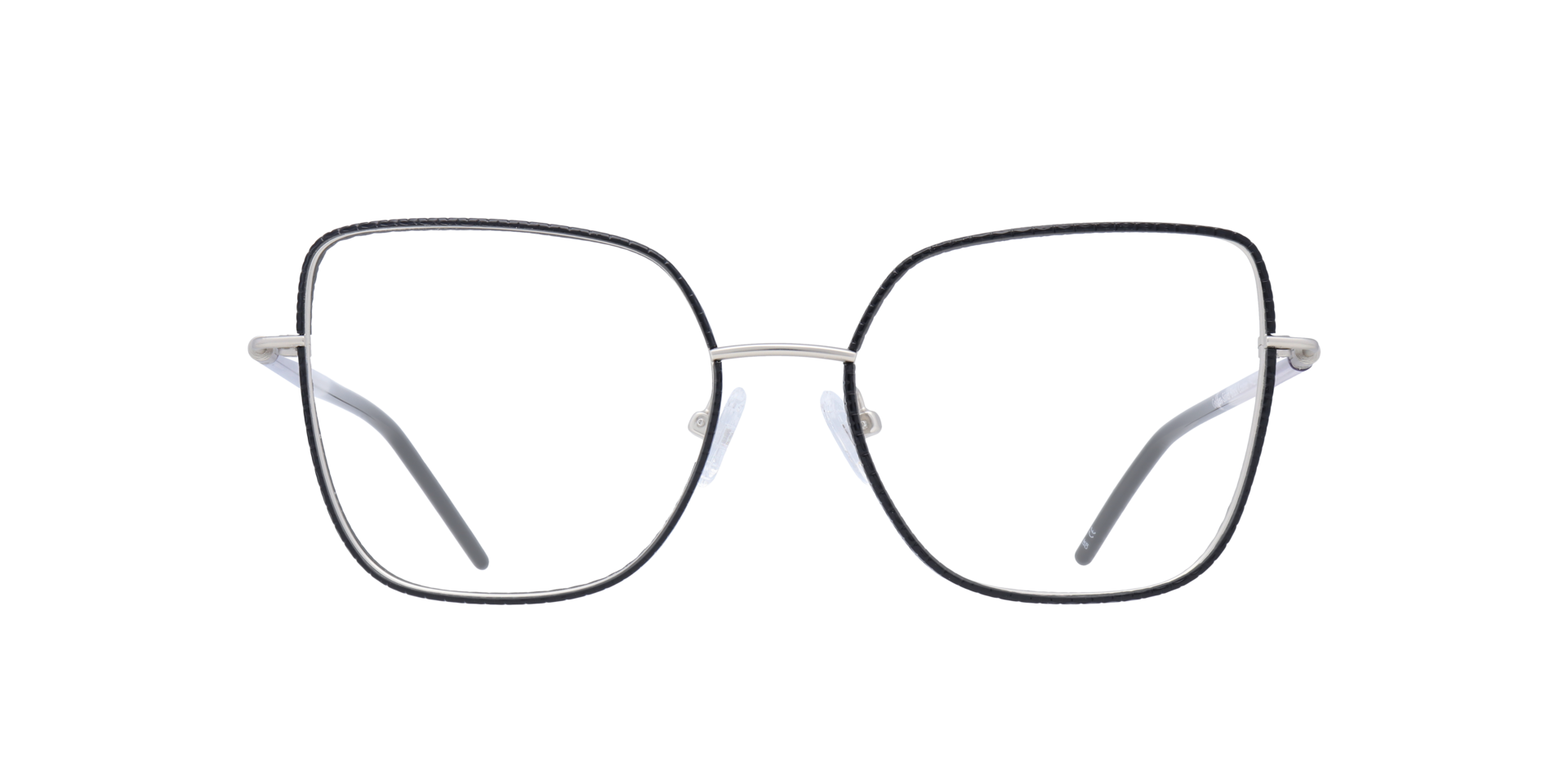 Silver Black Leather Golders -  Metal