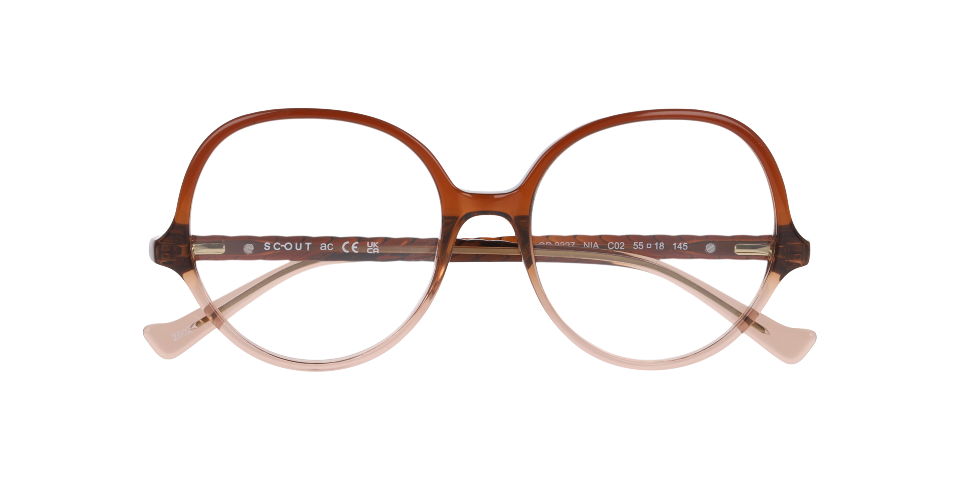 Nia Brown & Beige AcetateEyeglass Frames for Glasses Direct, Closed View