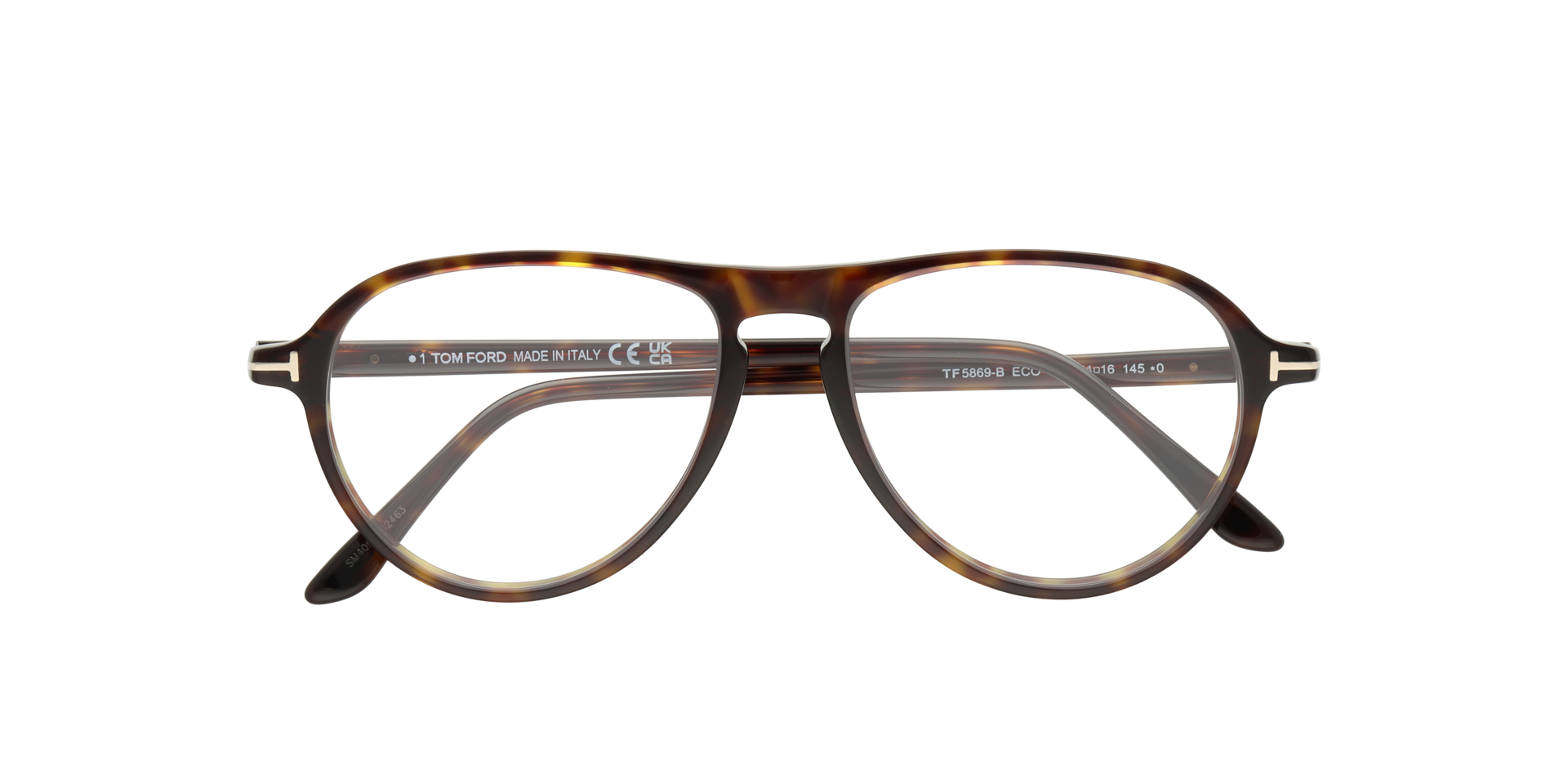 FT5869-B Tortoise AcetateEyeglass Frames for Glasses Direct, Closed View