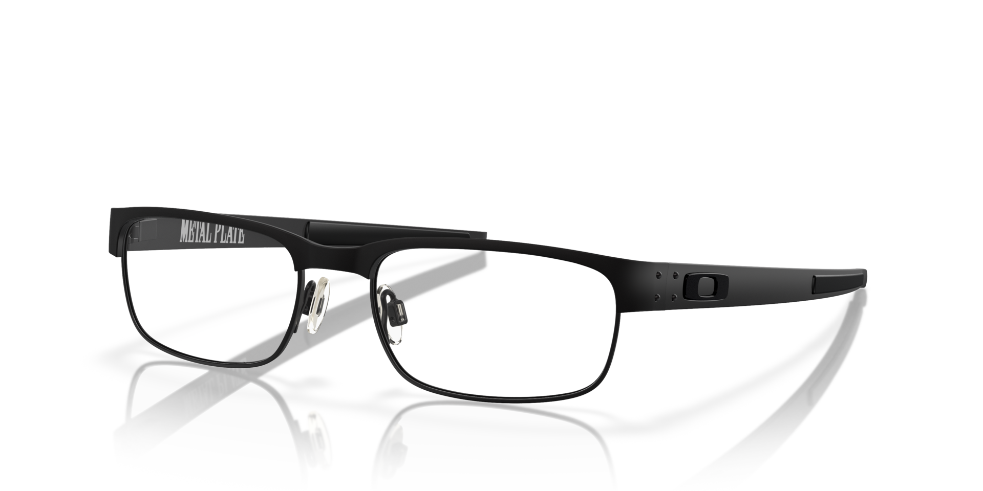 Metal Plate™ Matte Black TitaniumEyeglass Frames for Glasses Direct, Angle View