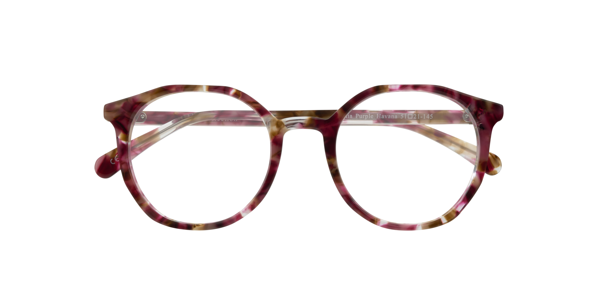 Julia Purple Havana AcetateEyeglass Frames for Glasses Direct, Closed View