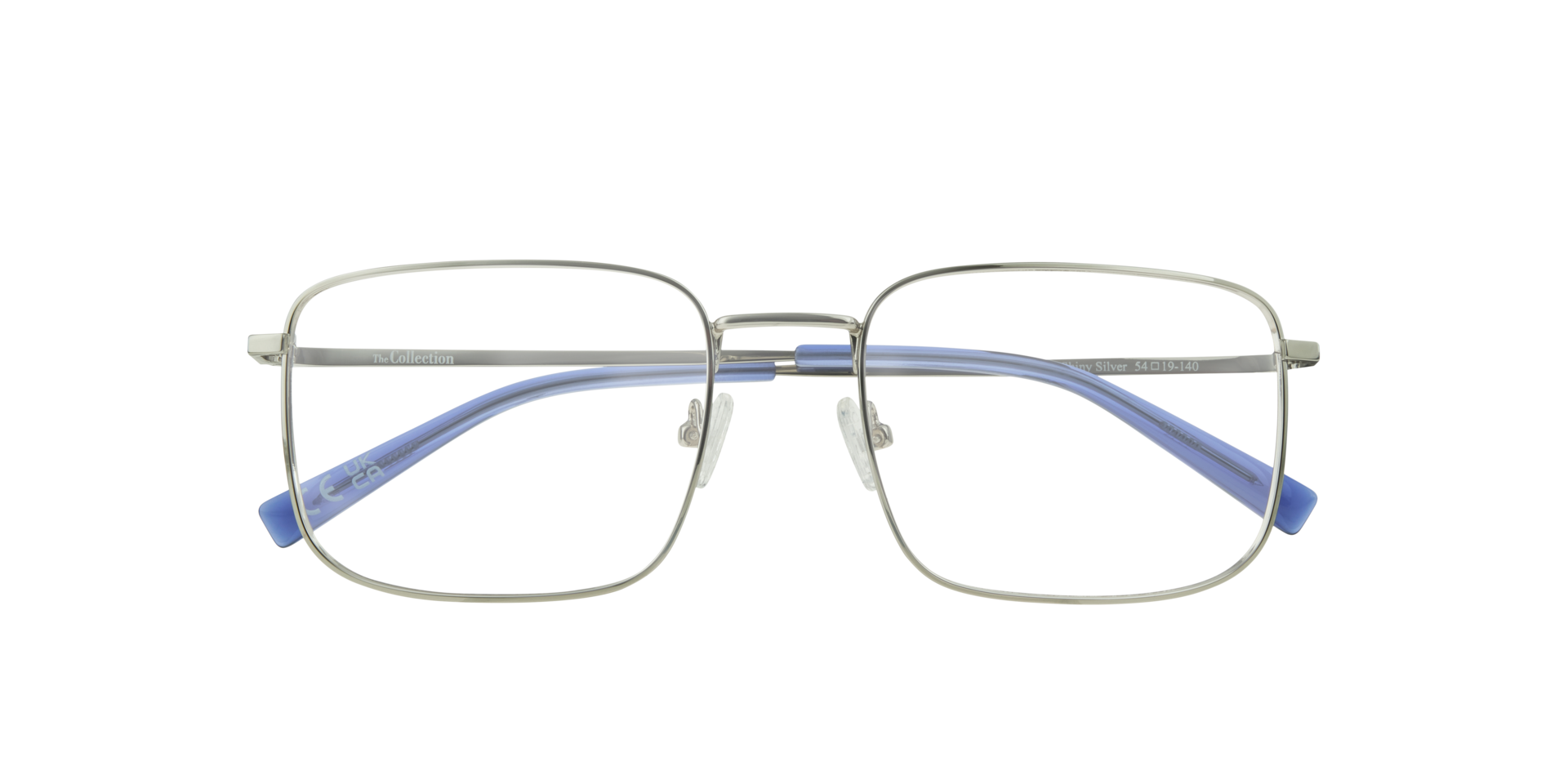 John Shiny Silver MetalEyeglass Frames for Glasses Direct, Closed View