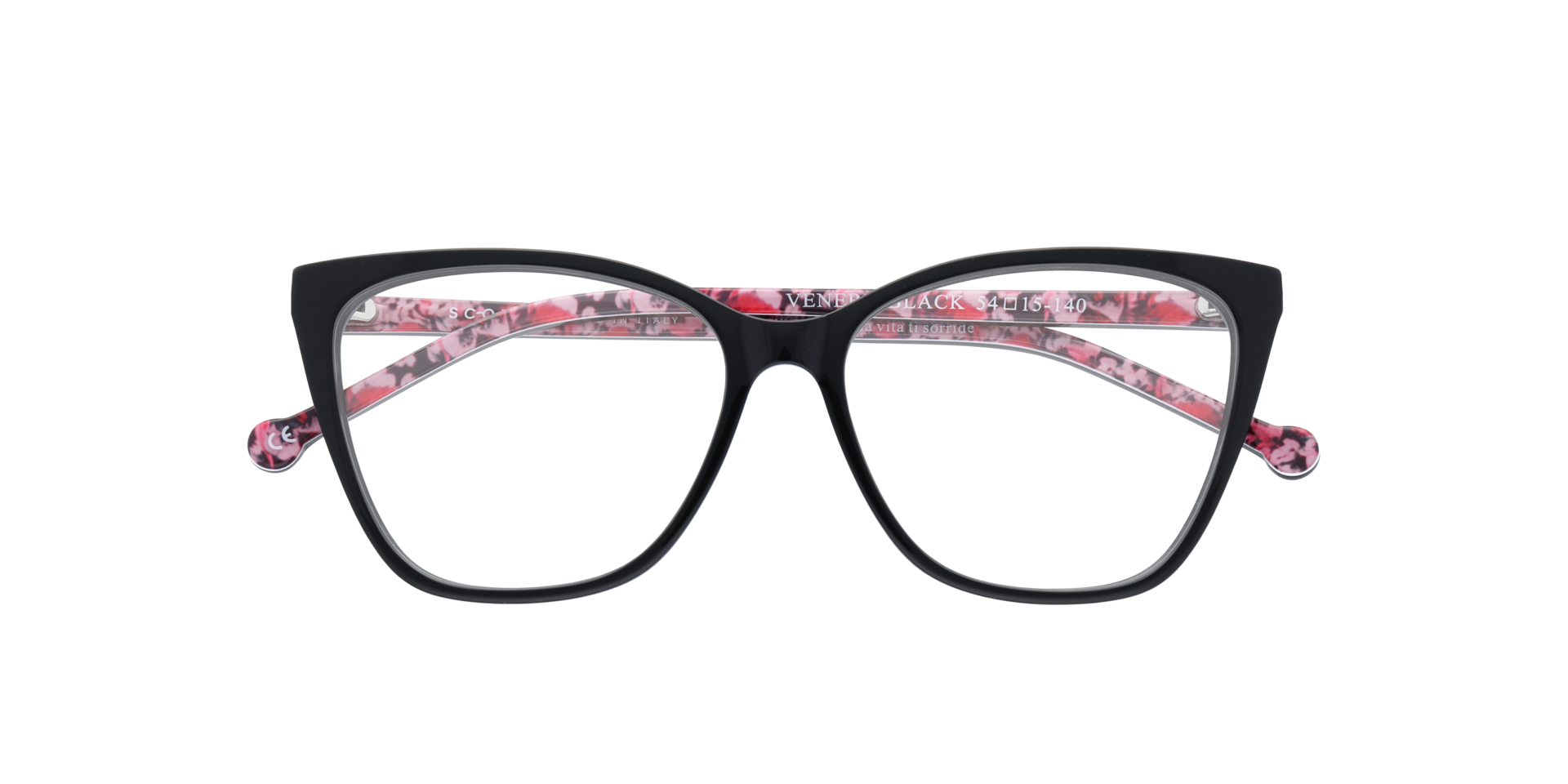 Venere Black AcetateEyeglass Frames for Glasses Direct, Closed View
