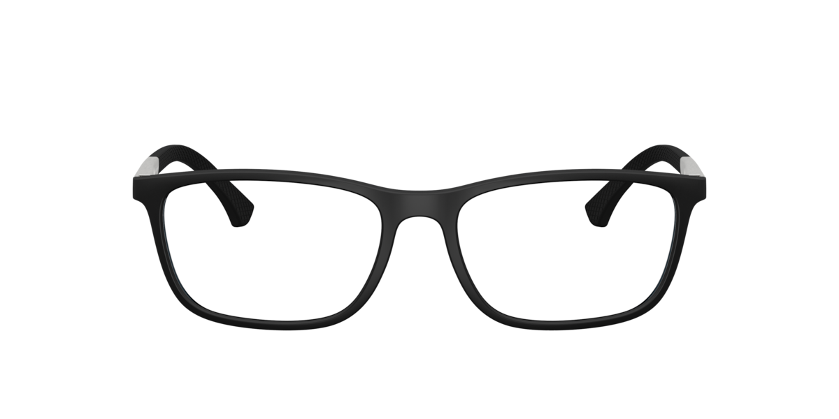 Rubber Black rectangle Plastic eyeglasses Online - Full Rim - EA3069