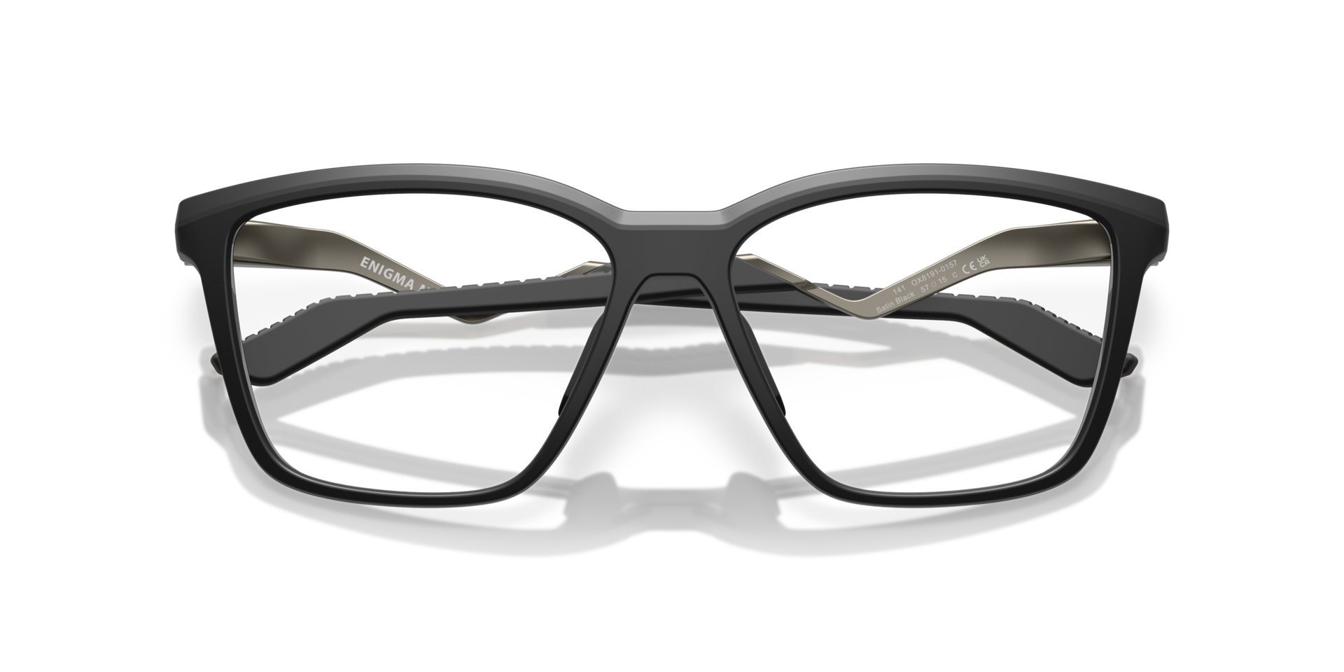 Enigma Mass Satin Black PlasticEyeglass Frames for Glasses Direct, Closed View