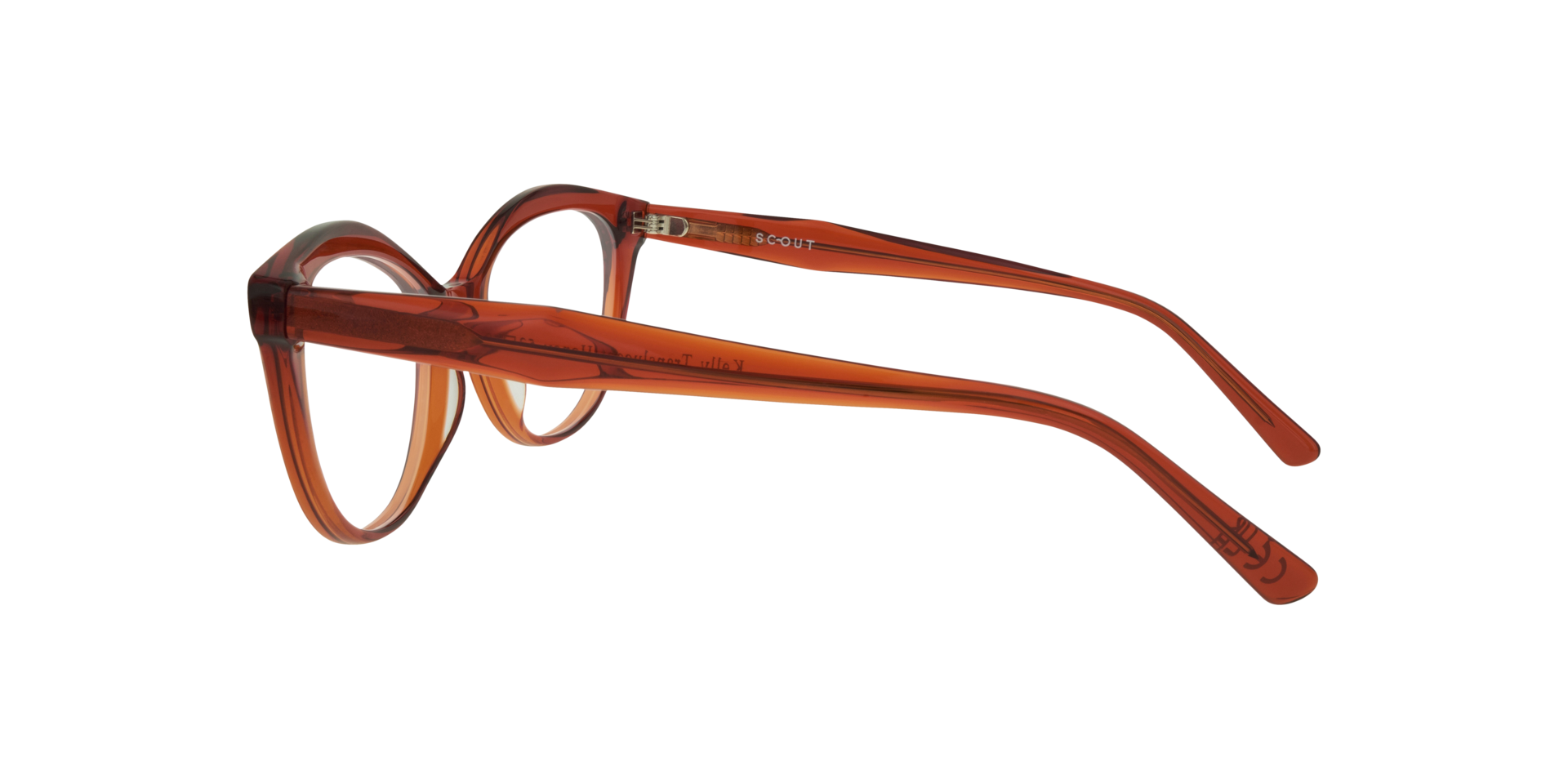Kelly Translucent Honey AcetateEyeglass Frames for Glasses Direct, Side View